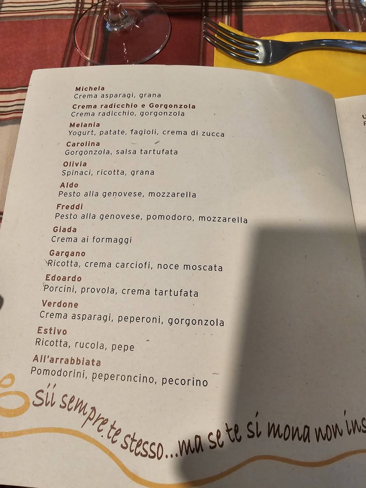 Menu di Bigoleria Alla Rocca 