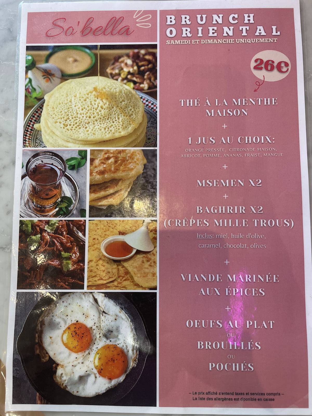 Menu de So'bella