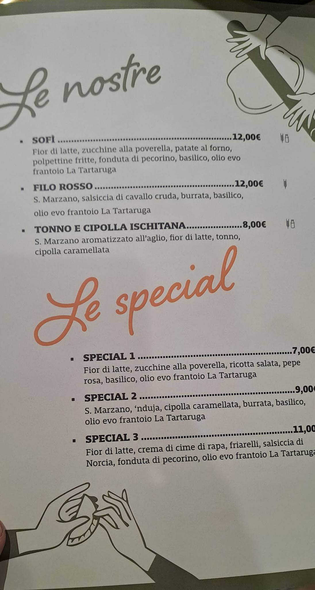 Menu di Sofì - Pizzeria & Braceria 