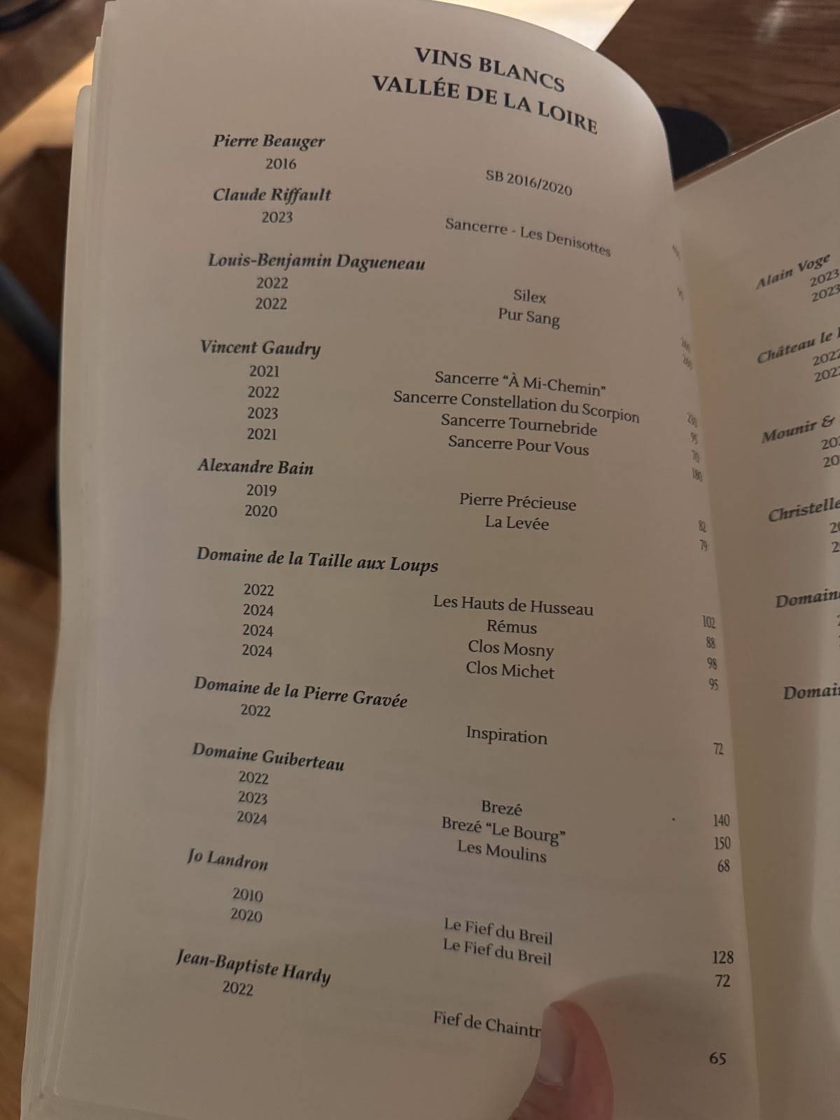 Menu de Sola