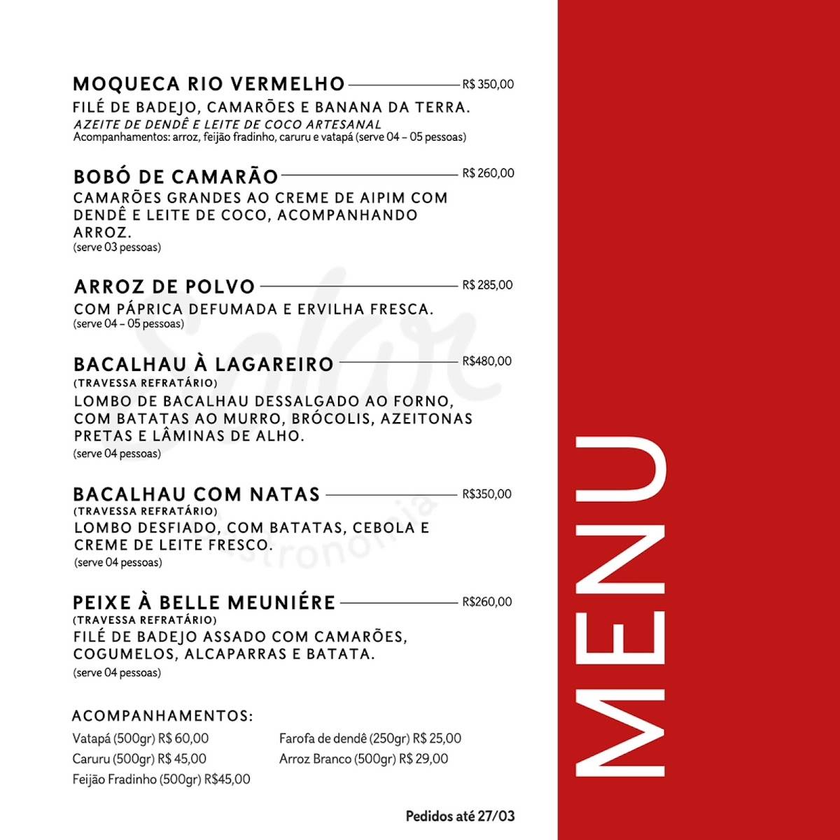 Solar Gastronomia Rio Vermelho cardápio