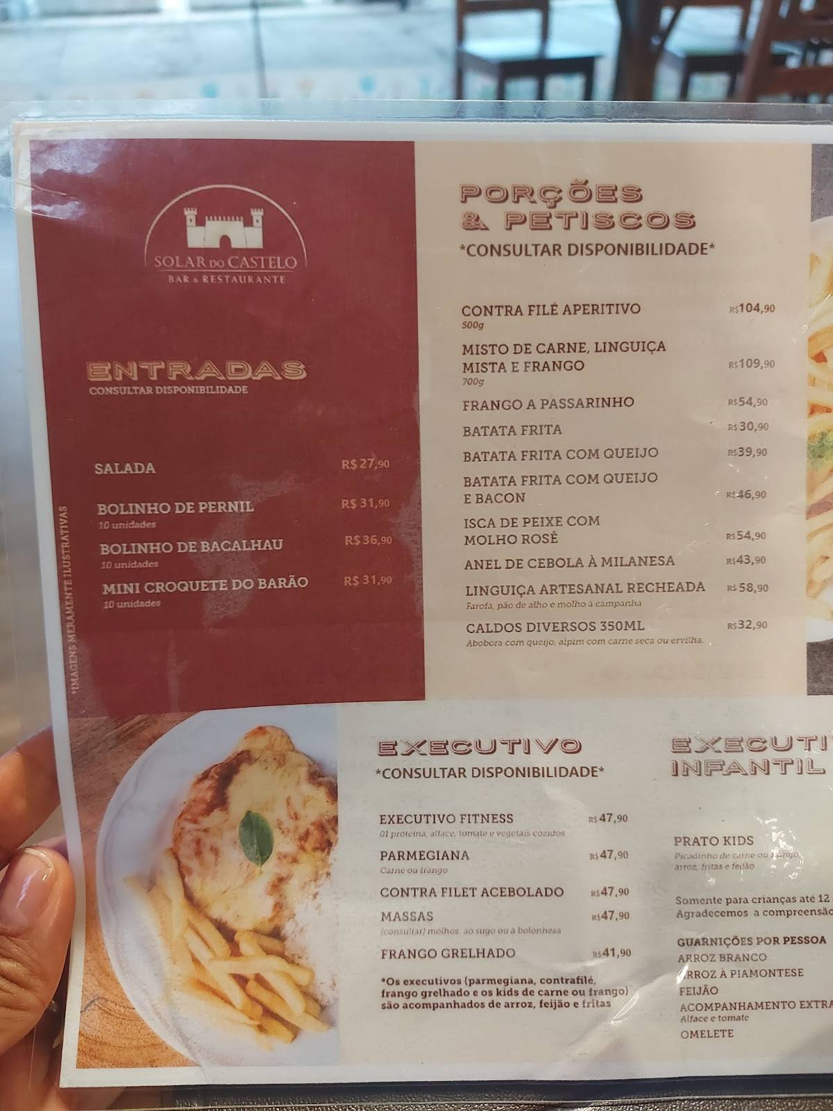 Solar do Castelo de Itaipava cardápio