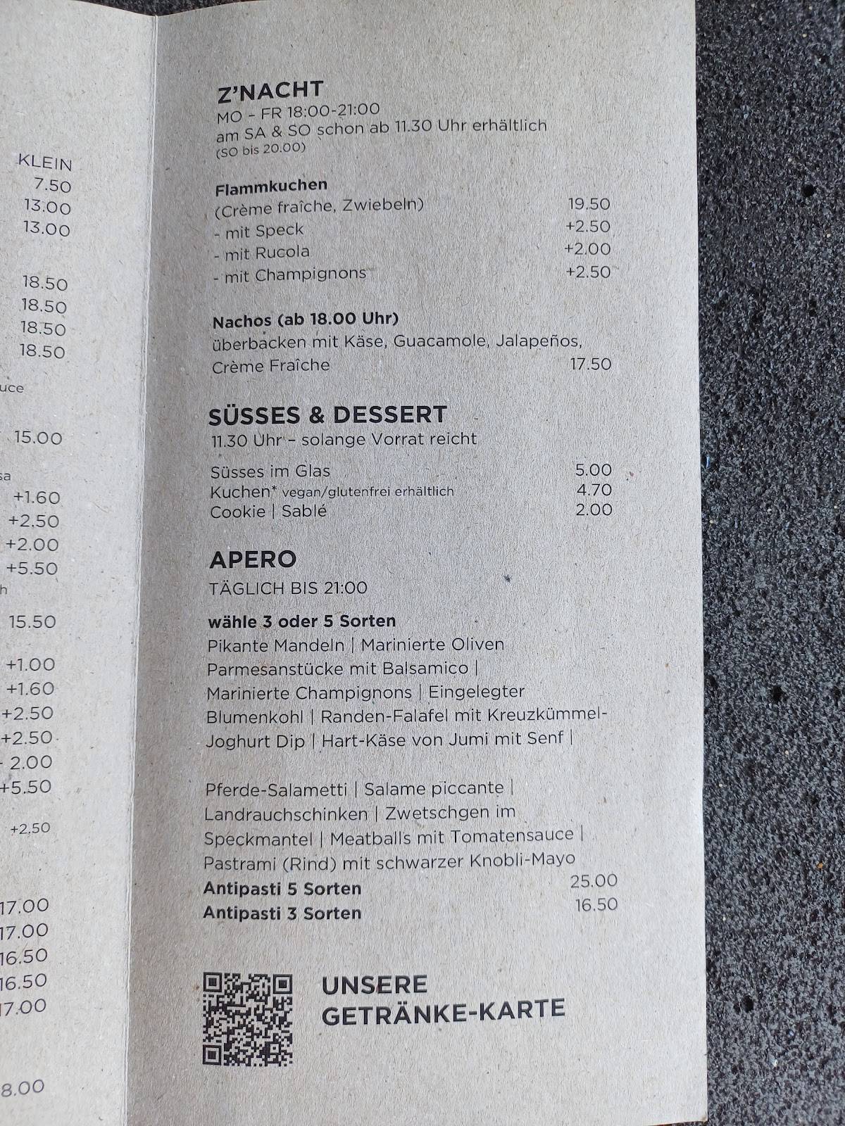 Menu di Solheure 