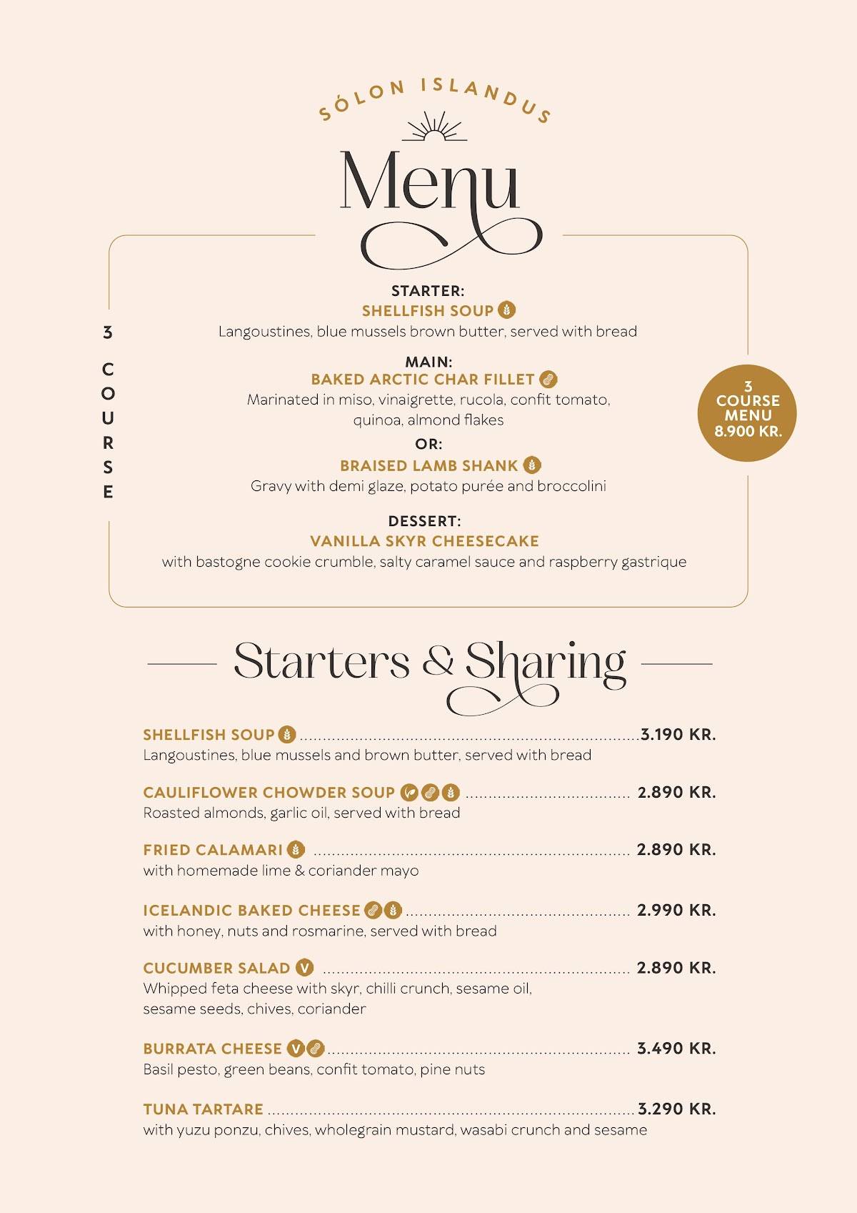 Menu de Solon Islandus