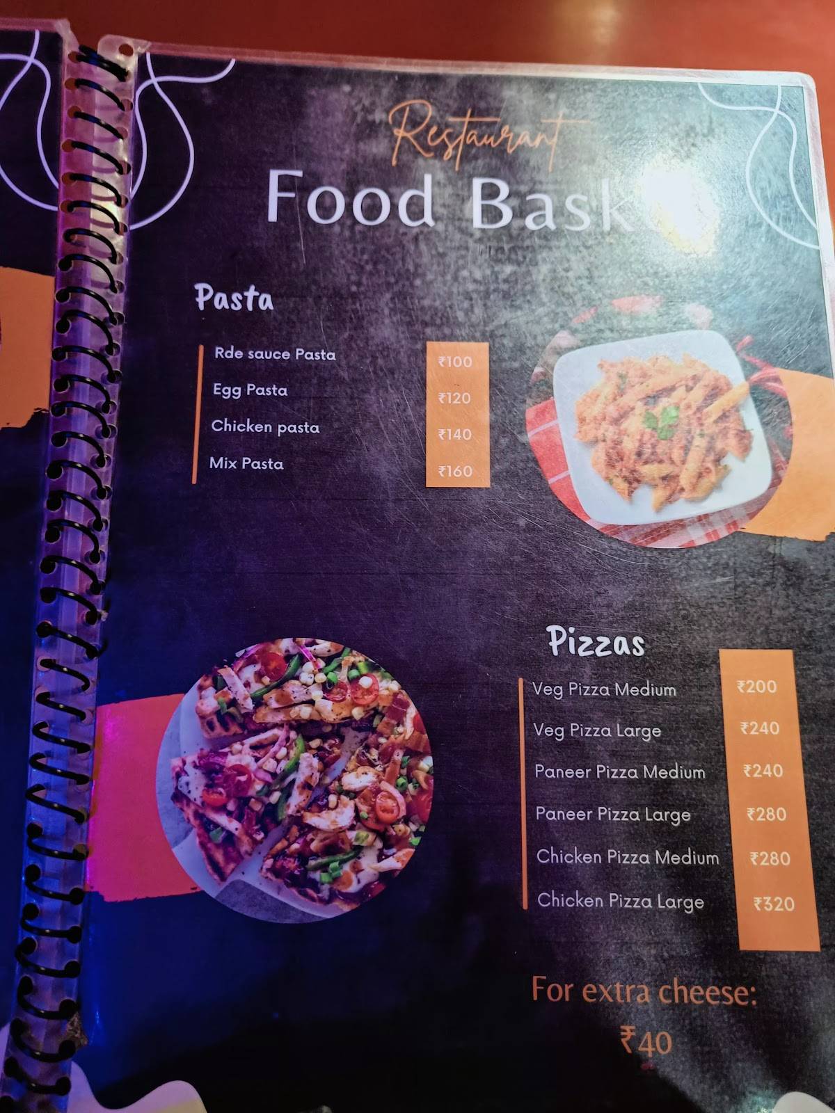 Food Basket menu