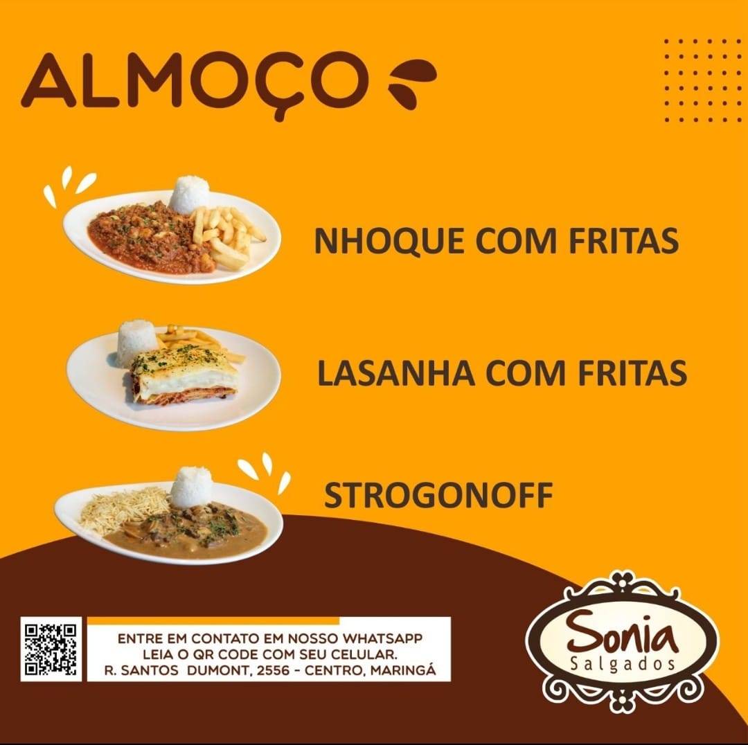 Sônia Salgados cardápio
