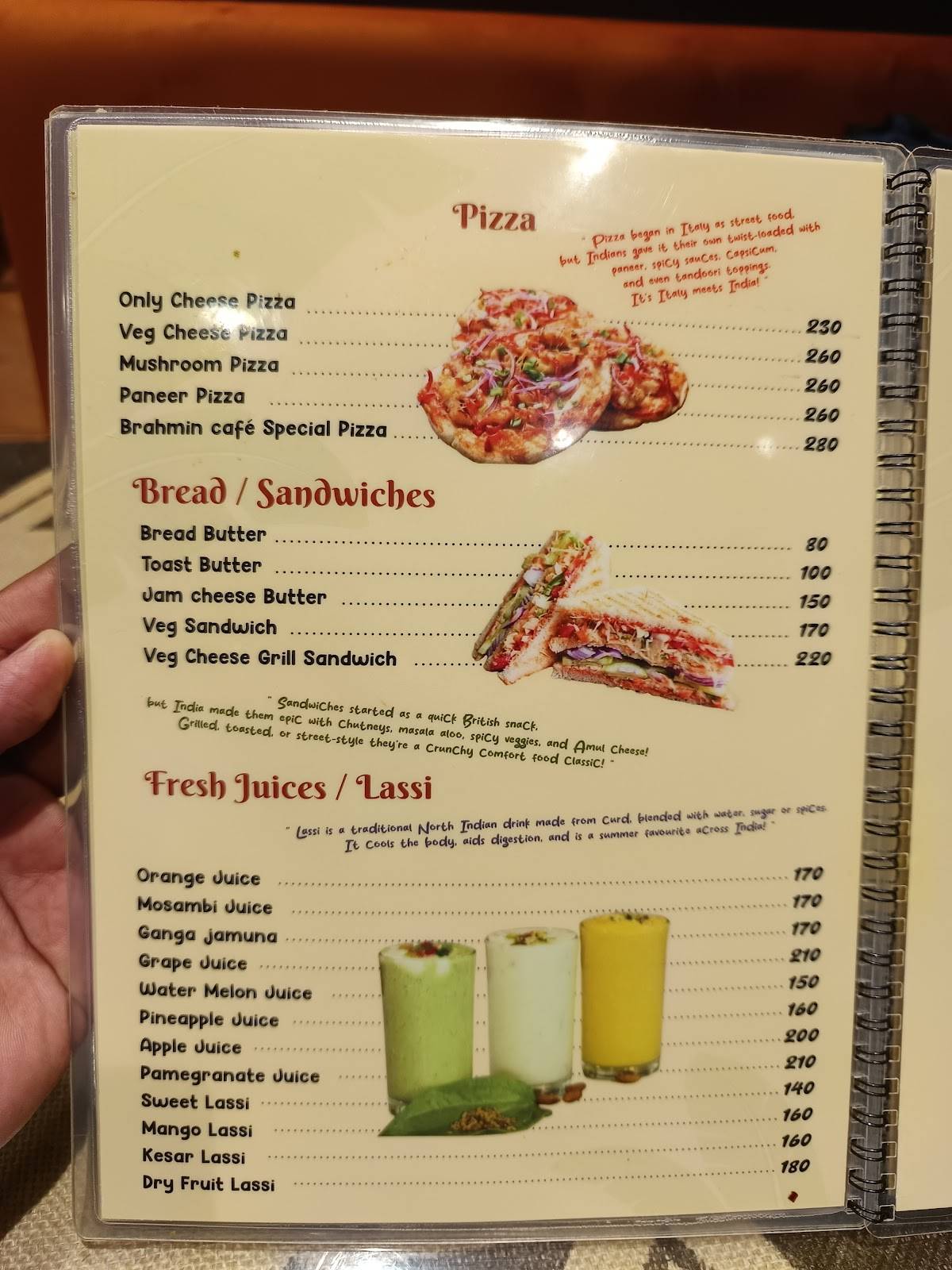 South Indian Brahmin Cafe menu
