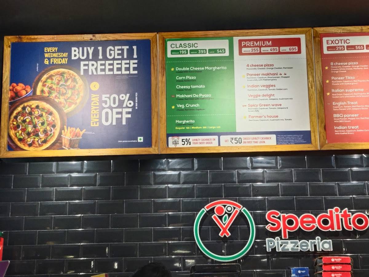 Spedito Pizzeria menu