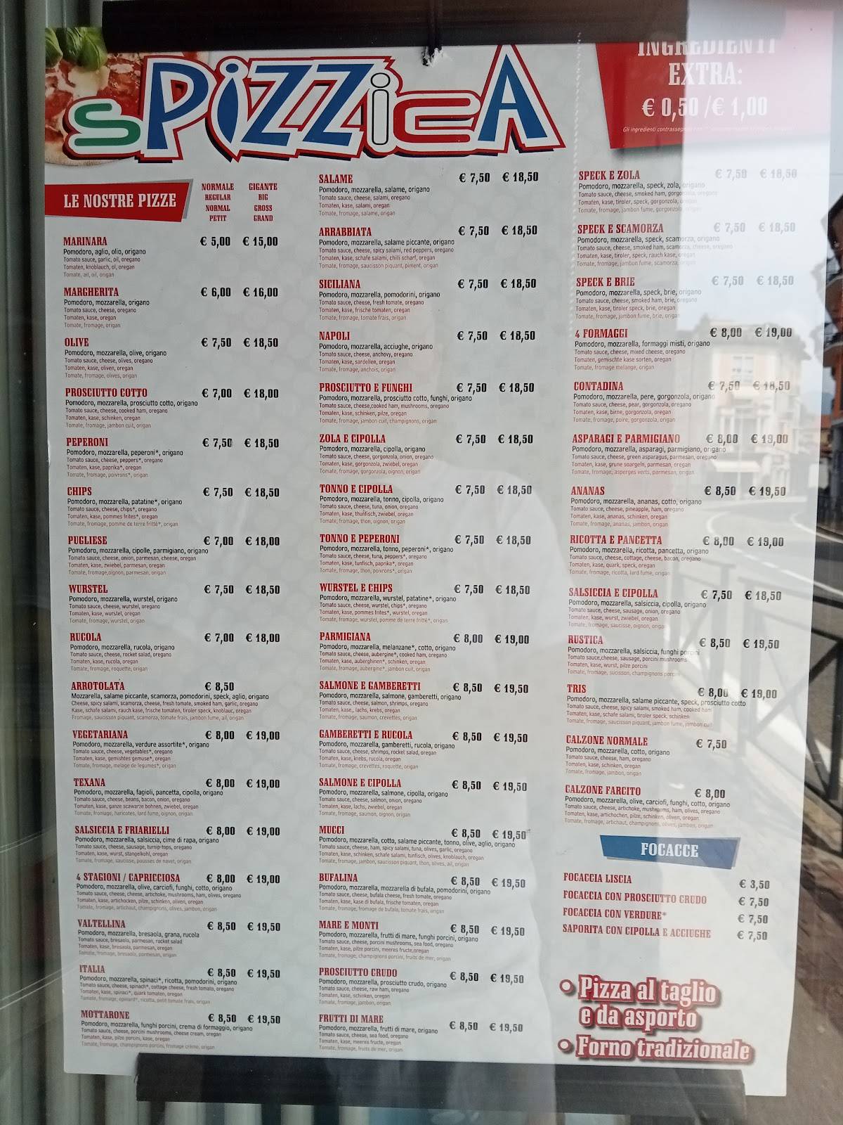 Menu di Spizzica 