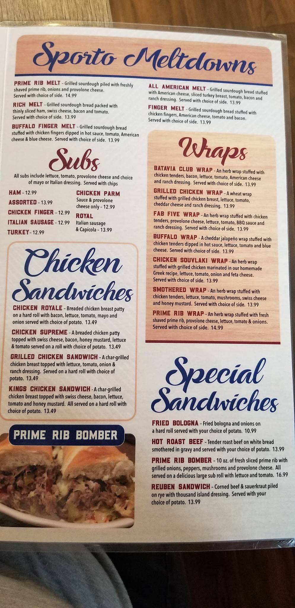 Menu at Sport Of Kings Family Restaurant, Batavia