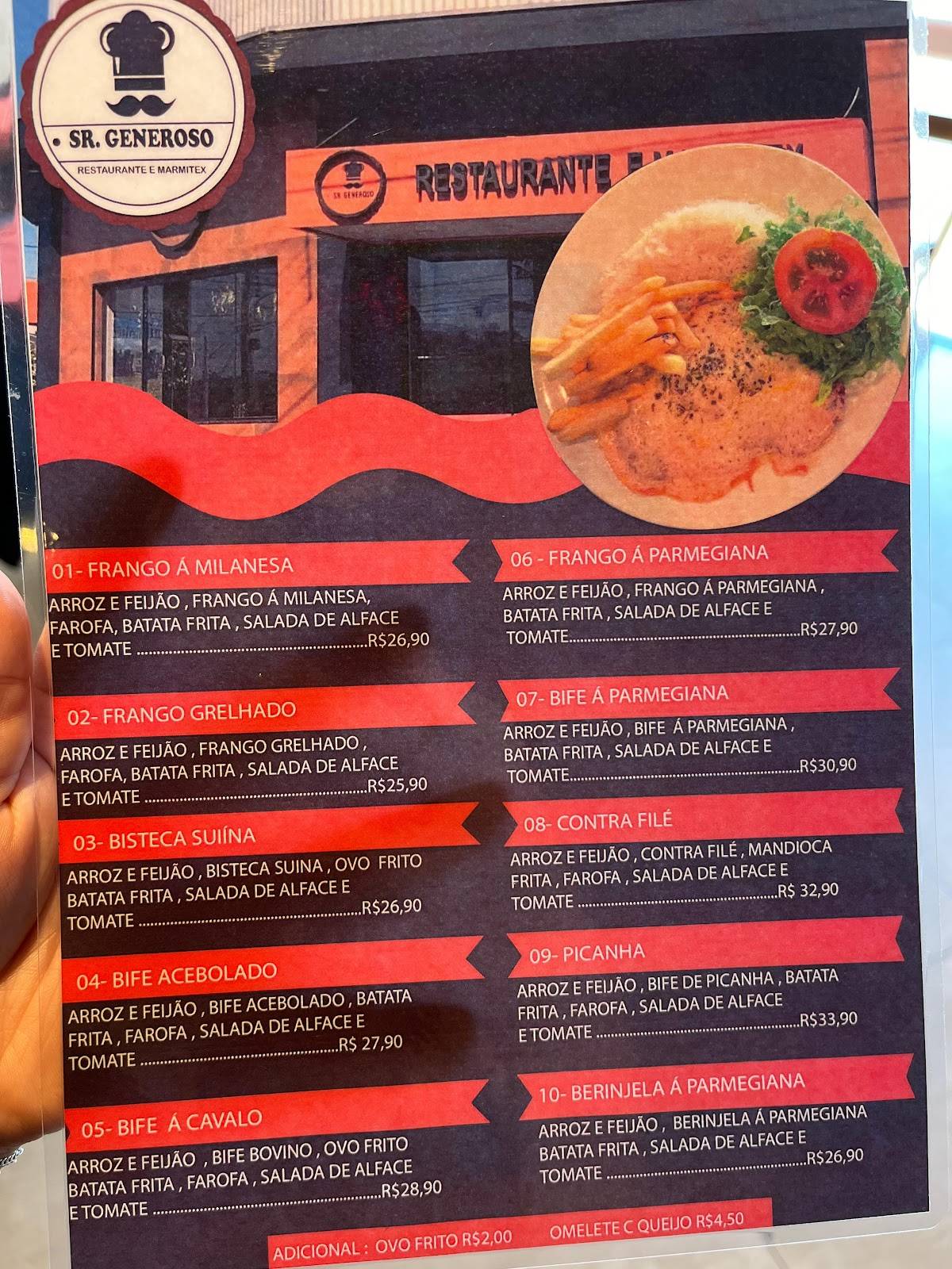 Sr Generoso Restaurante e Marmitex cardápio