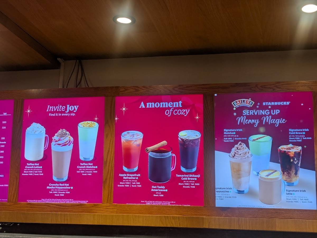 Starbucks menu