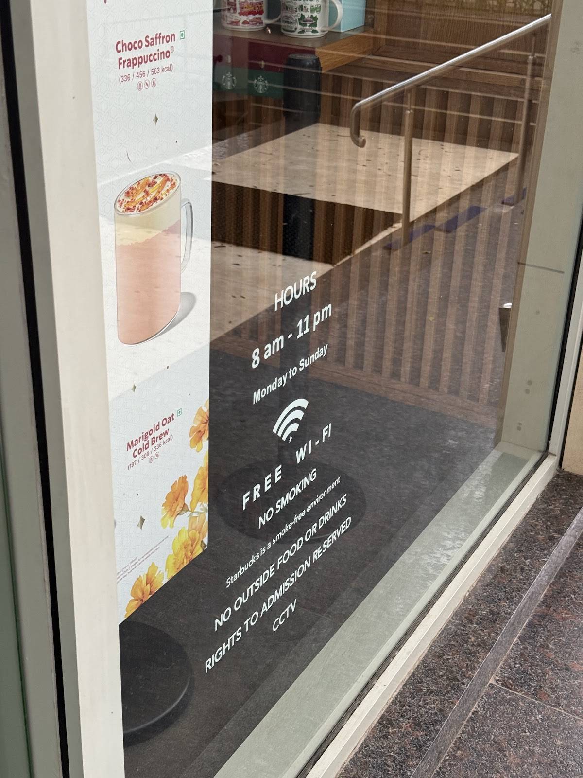 Starbucks menu