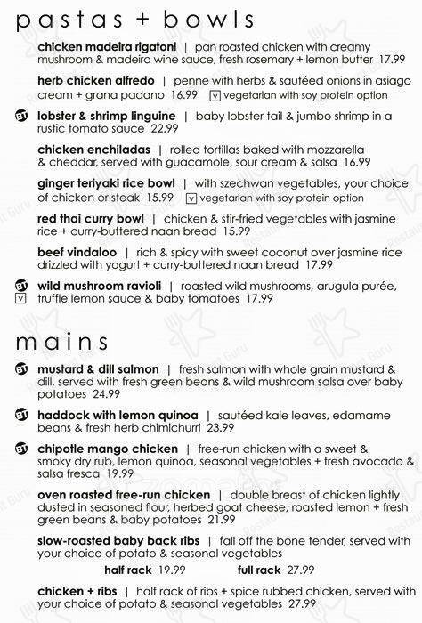 Menu de Moxies Bayers Lake Restaurant