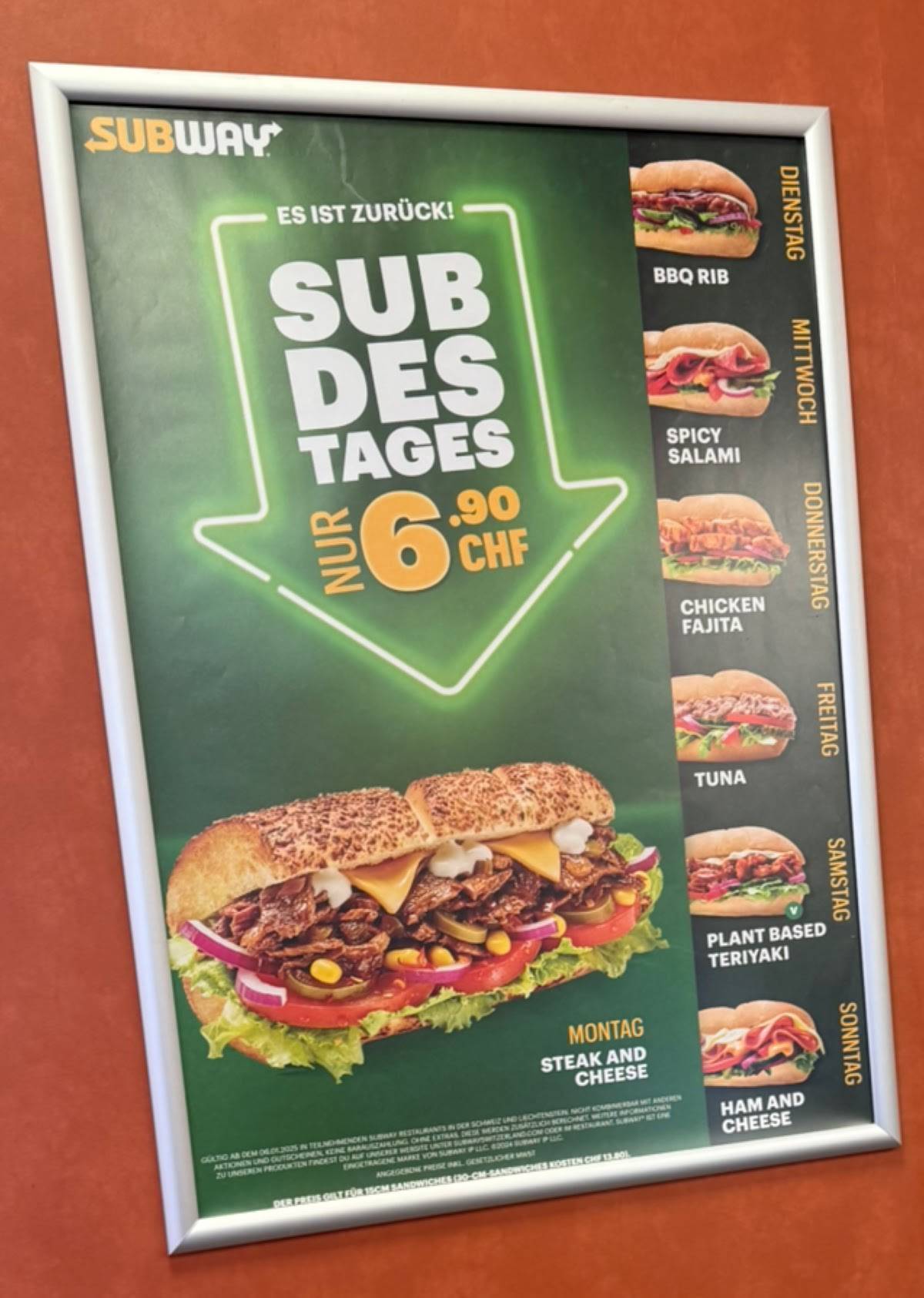 Menu di Subway 