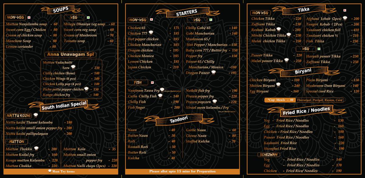 Sun Hotels menu