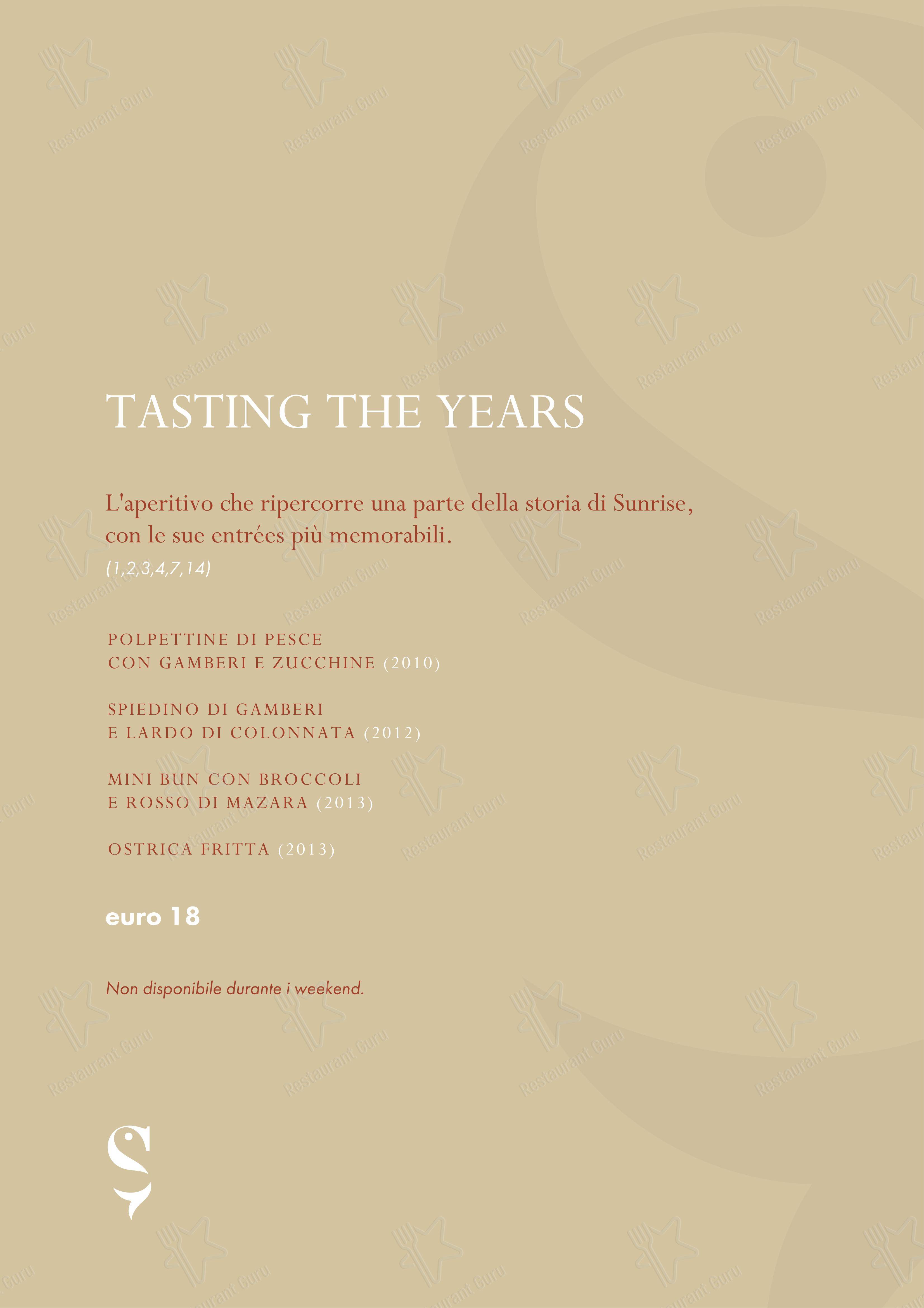 Menu bar per Sunrise Restaurant in Caserta