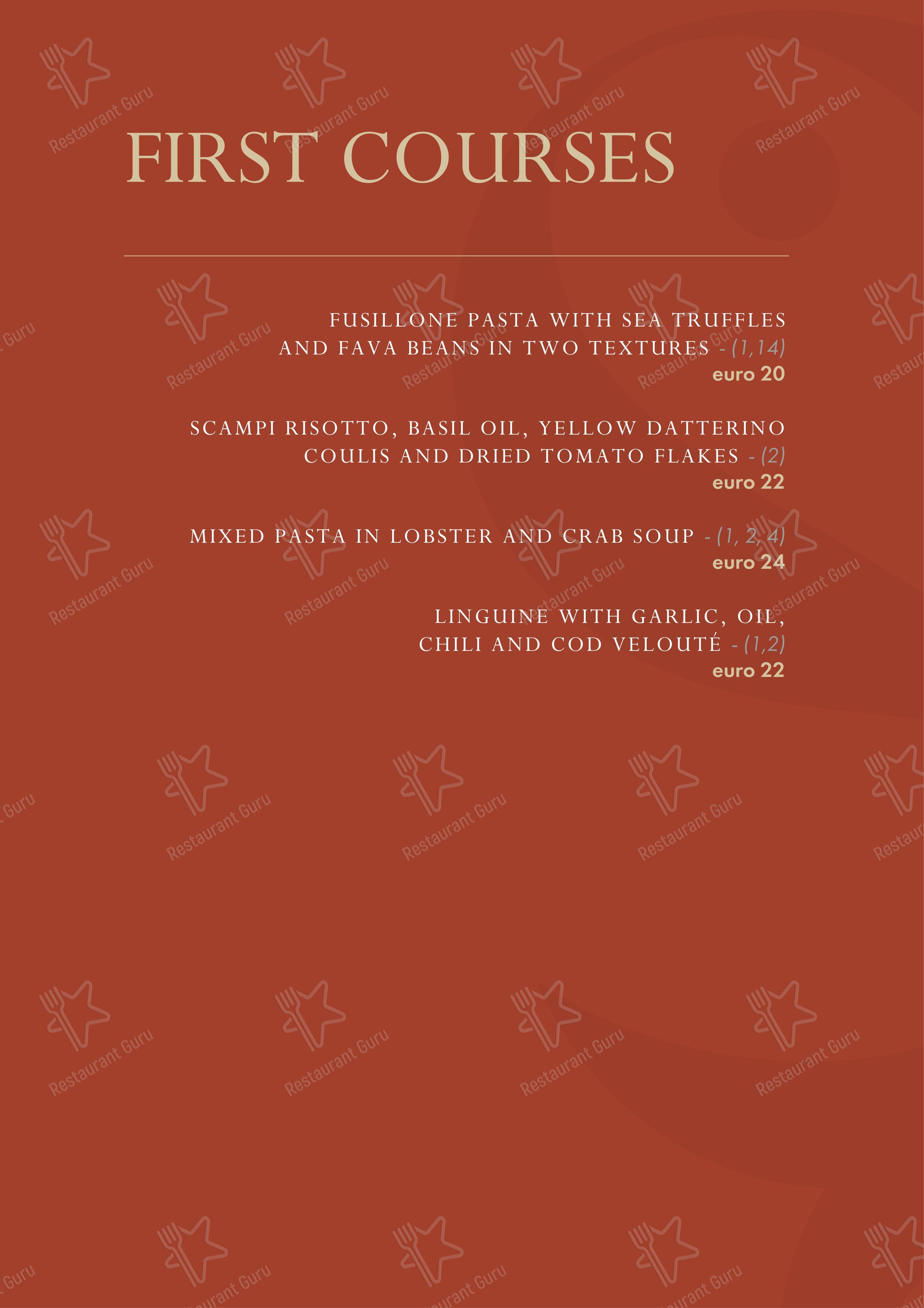 Sunrise Restaurant in Caserta - 菜单