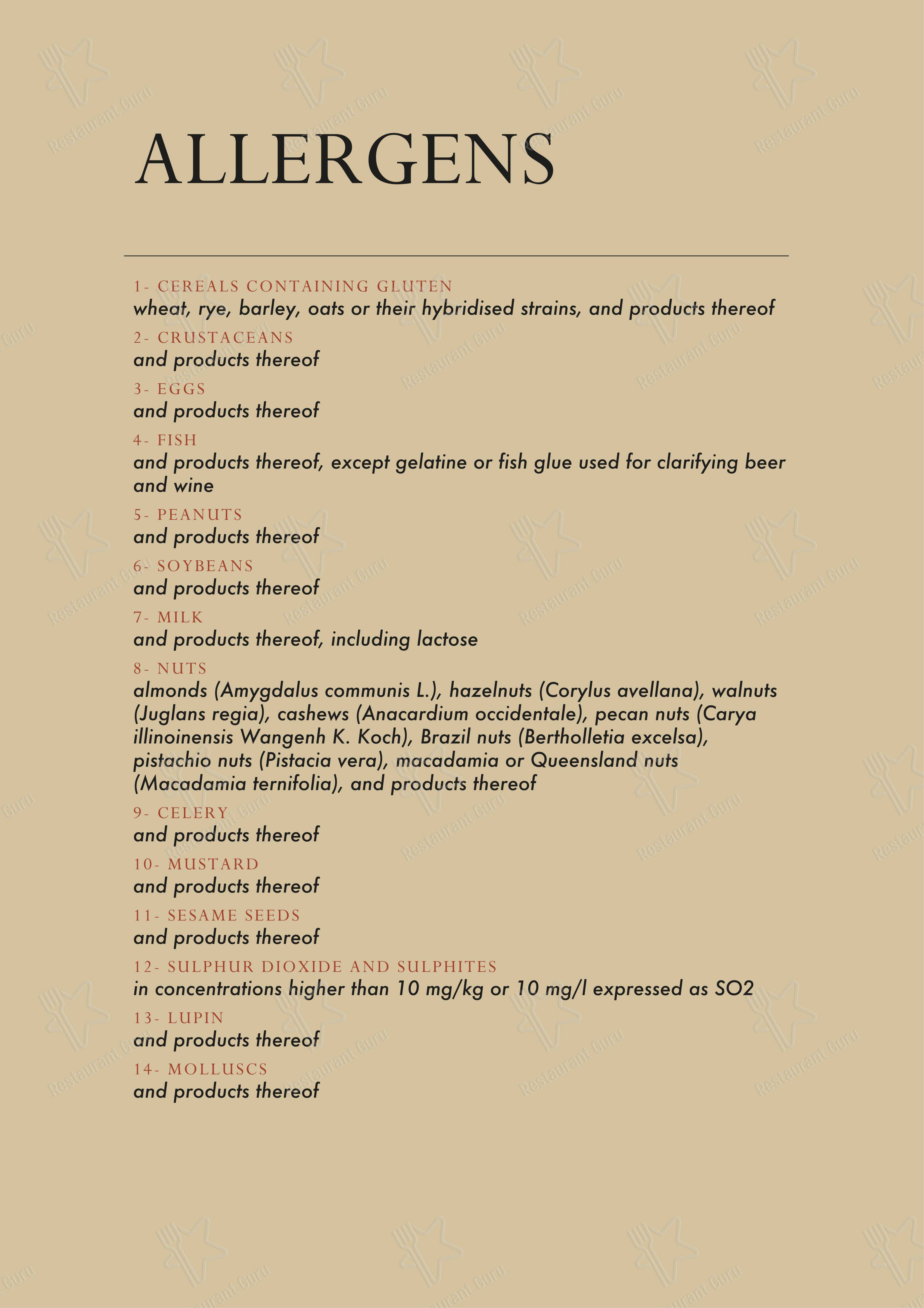 菜单 per Sunrise Restaurant ristorante