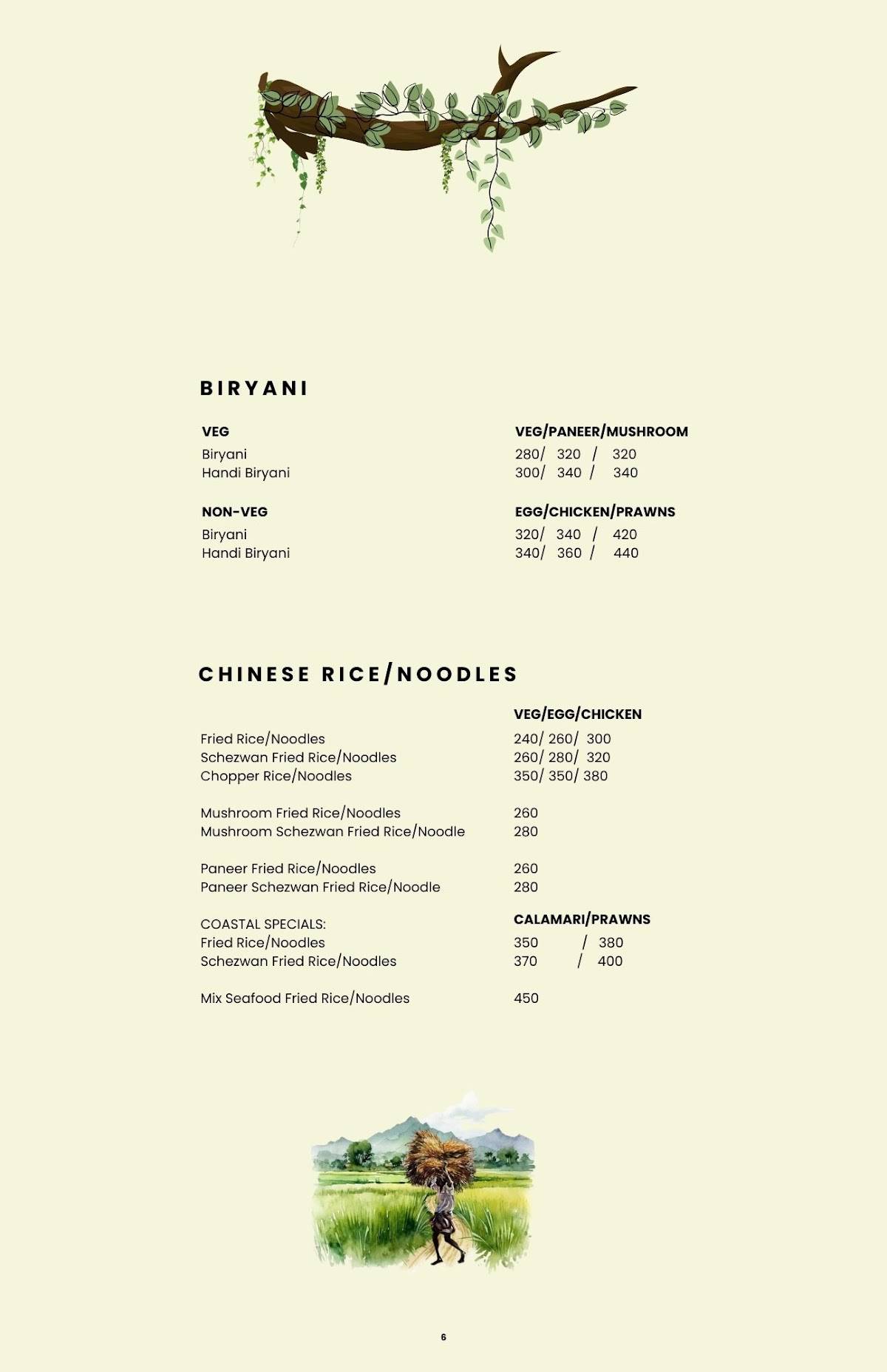 Sunset Cafe Beach Stay Gokarna menu