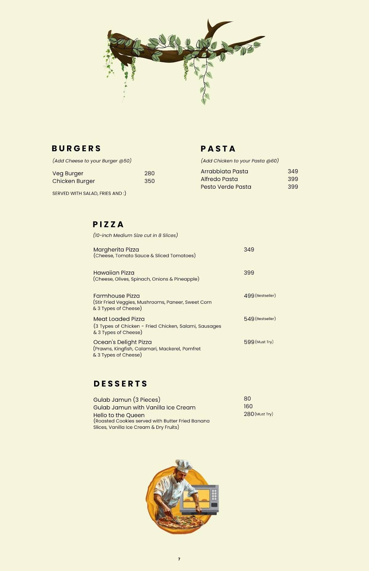 Sunset Cafe Beach Stay Gokarna menu