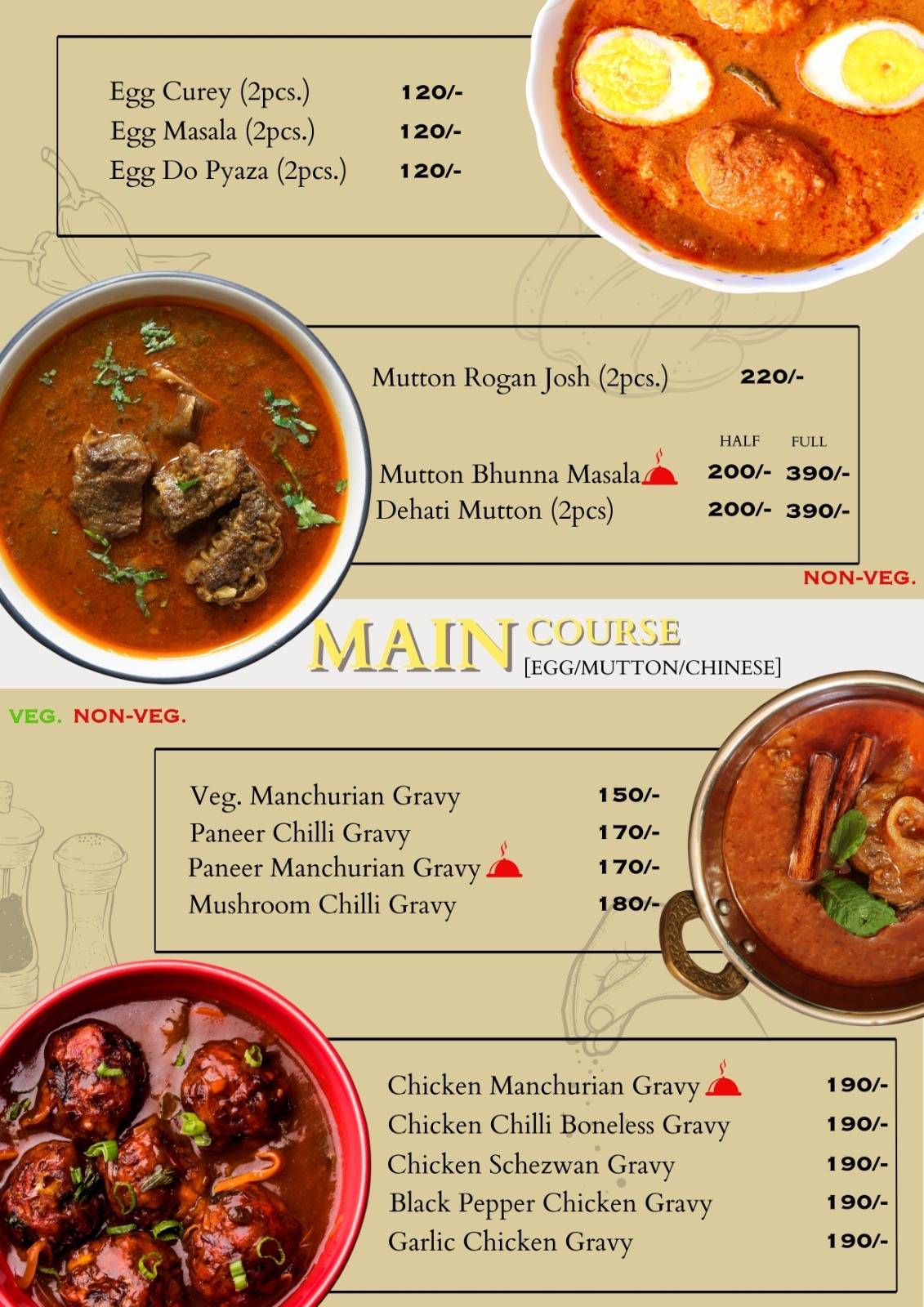 Taste Match Restaurant menu