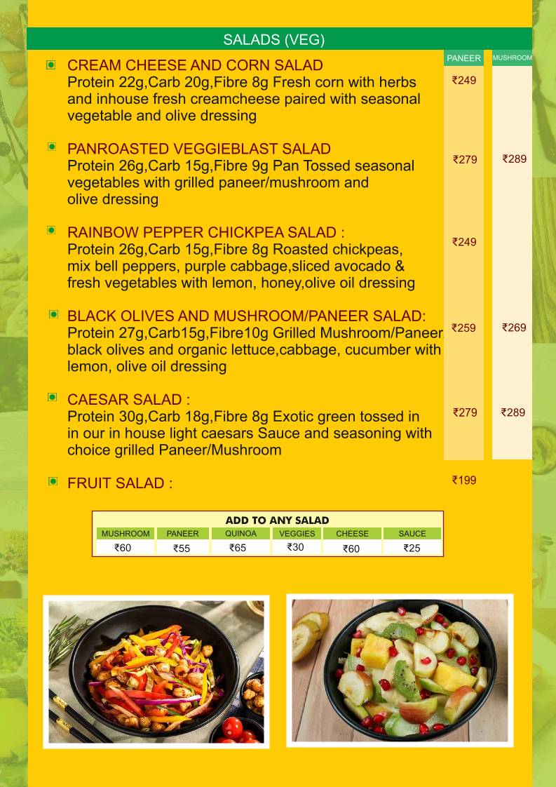 SuperFood menu