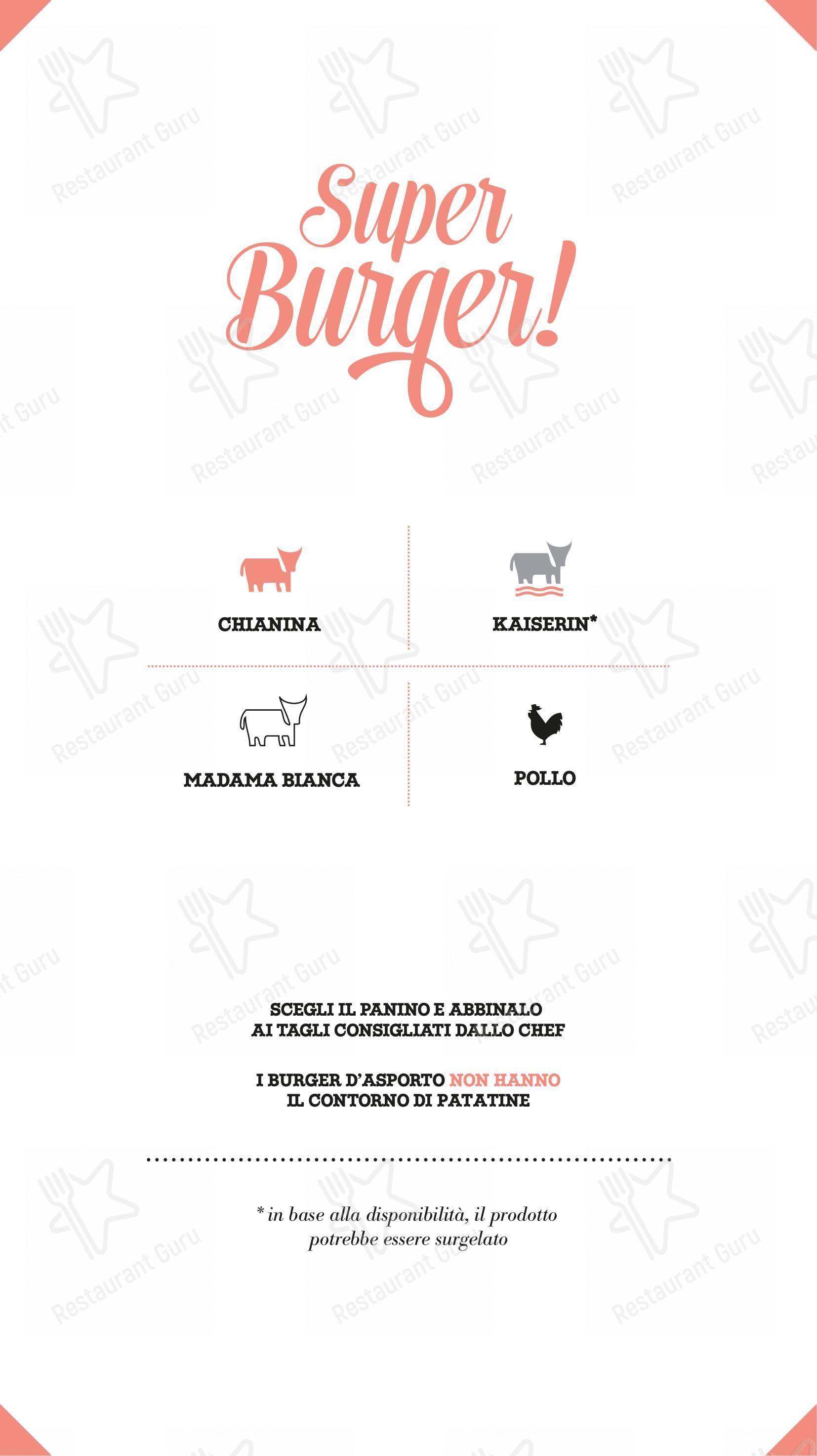 Menu di Supersantos Burger - Основное меню