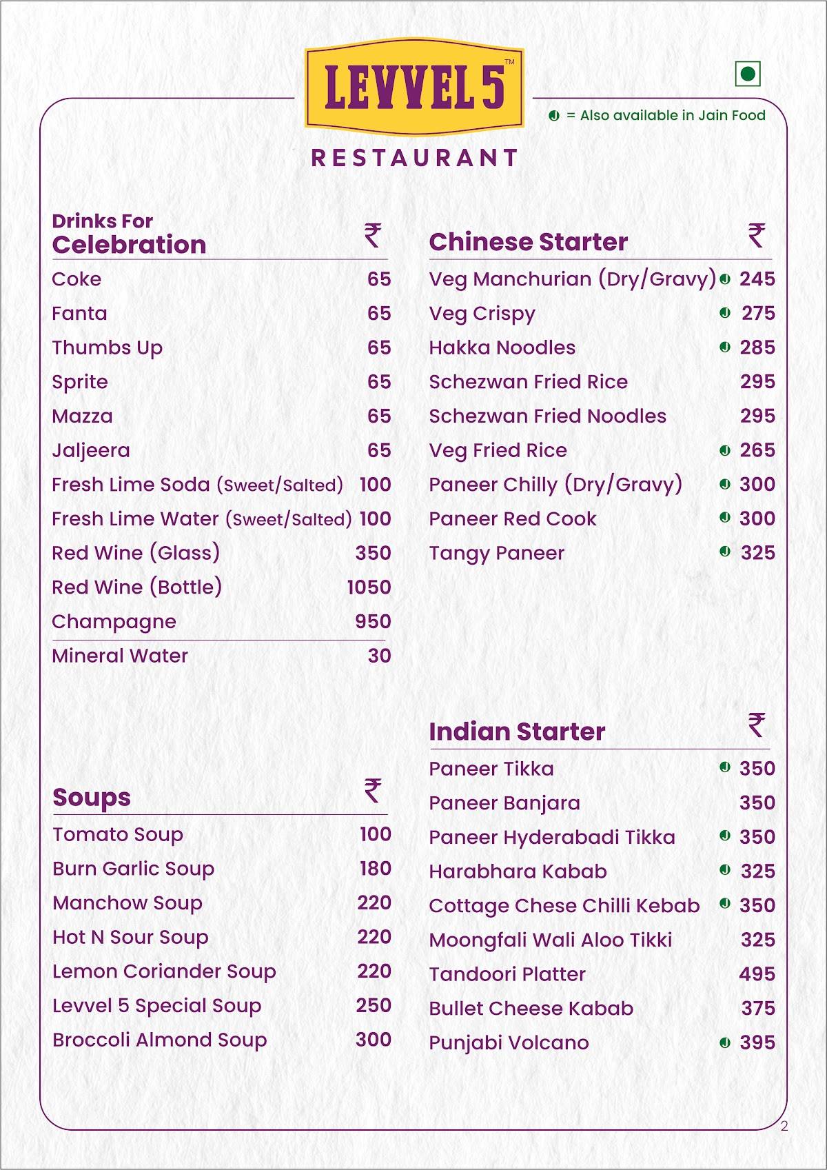 Levvel 5 Restaurant & Levvel 5 Delicacy (Ready To Eat) menu