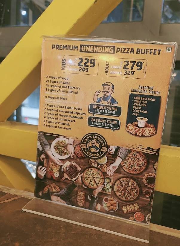Papa Louie's Pizza menu