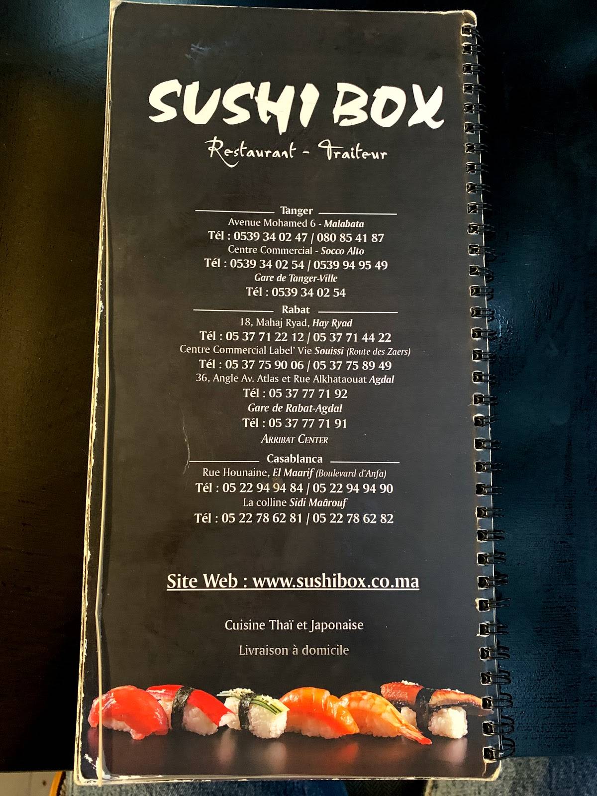Menu de Sushi Box