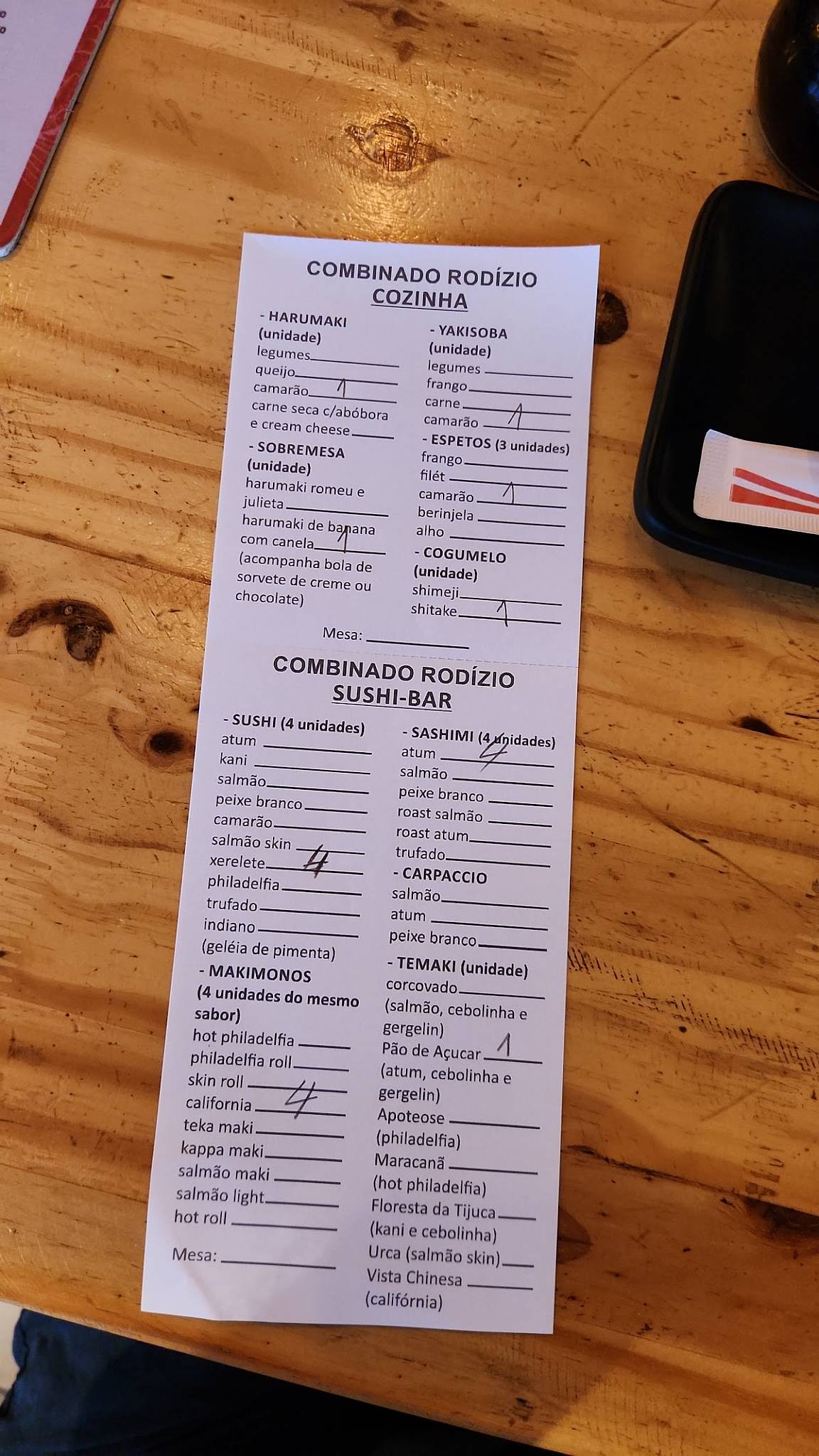 Sushi Yapa cardápio
