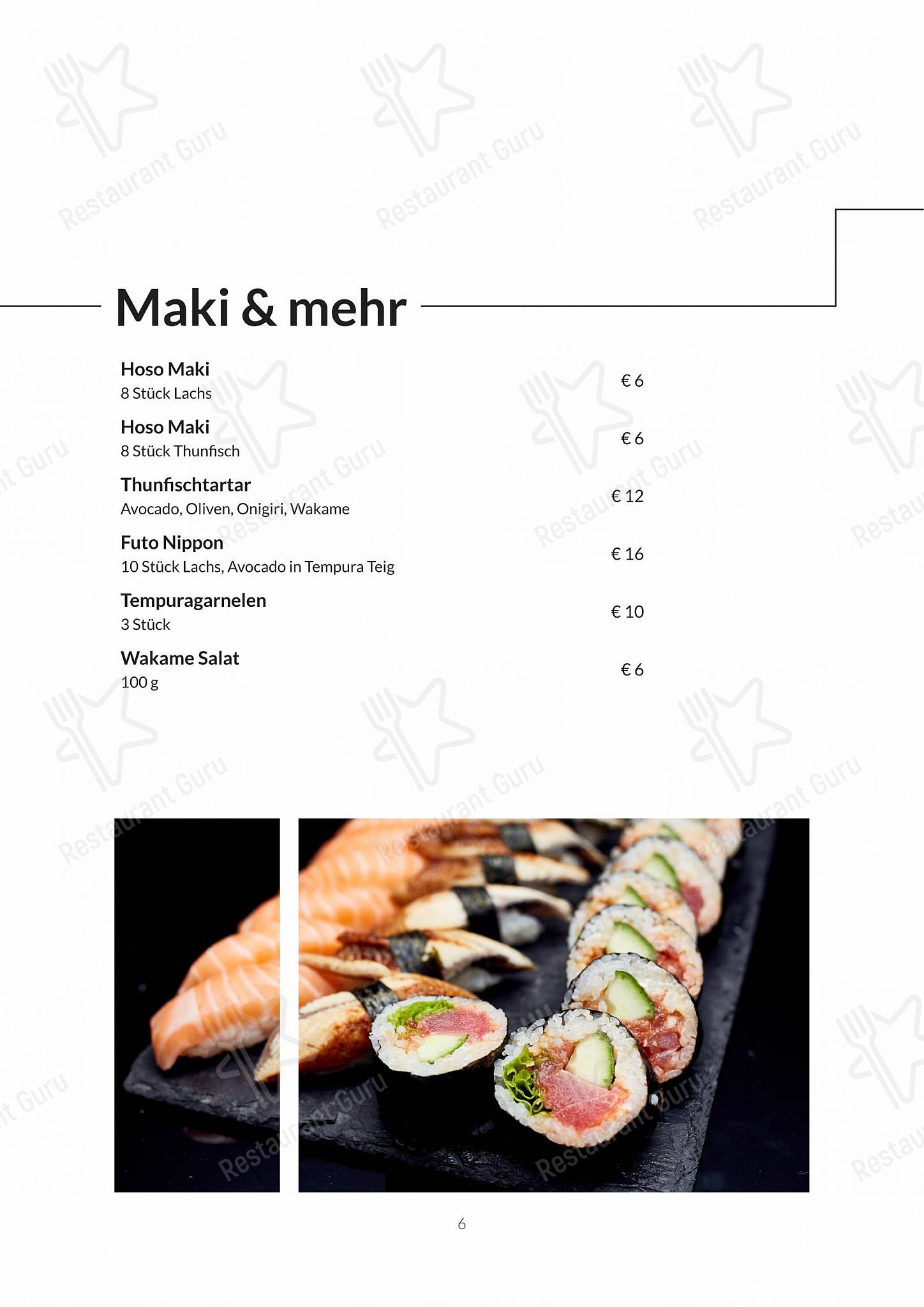 Menu de Sushiforfun