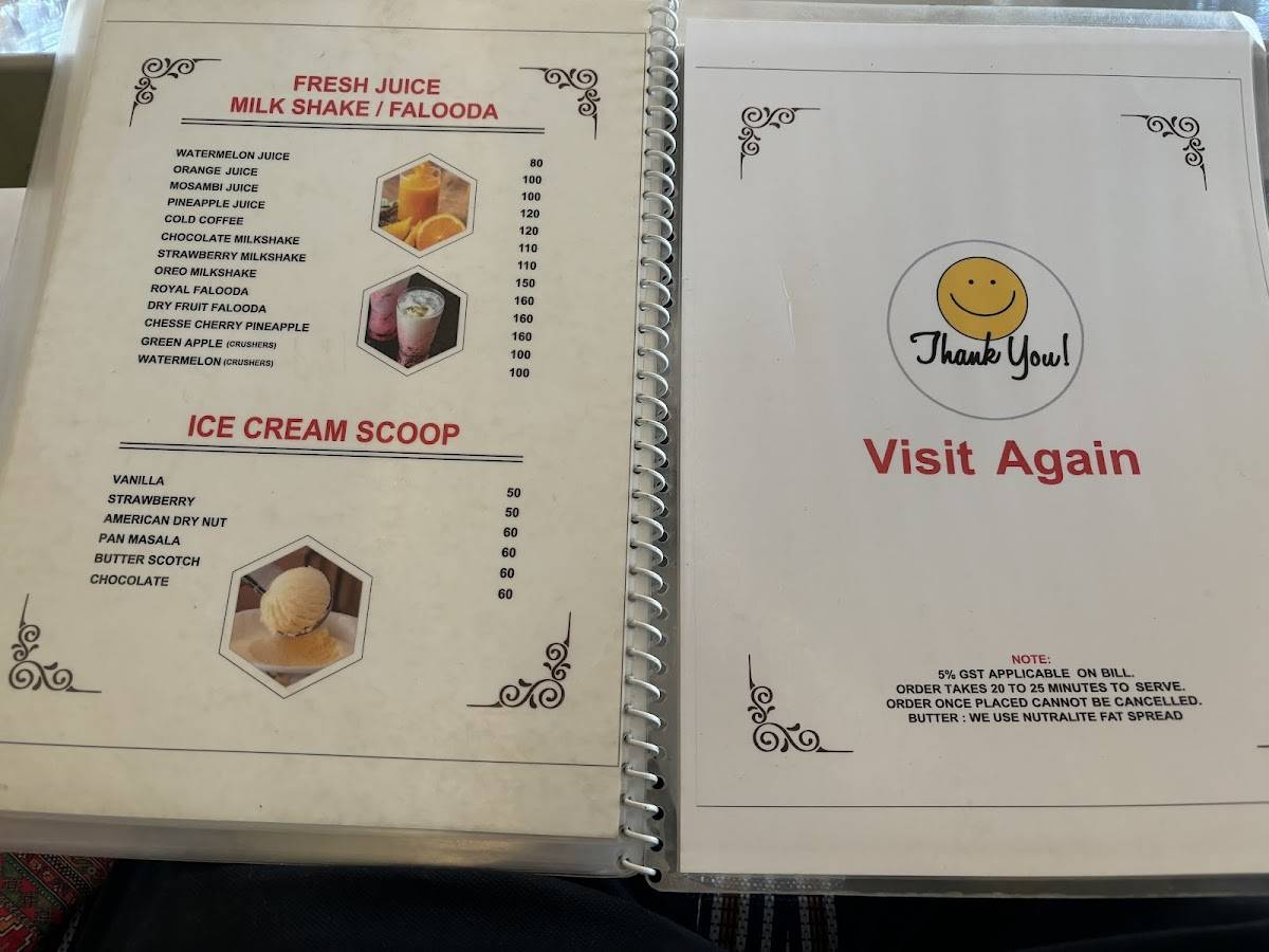 Swastik Dhaba menu