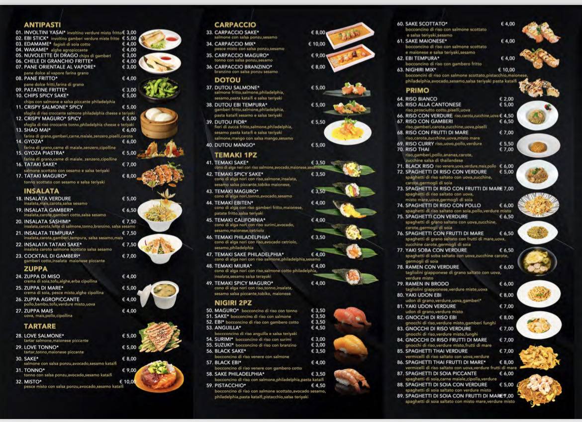 Menu di Sweet Sushi tolentino 
