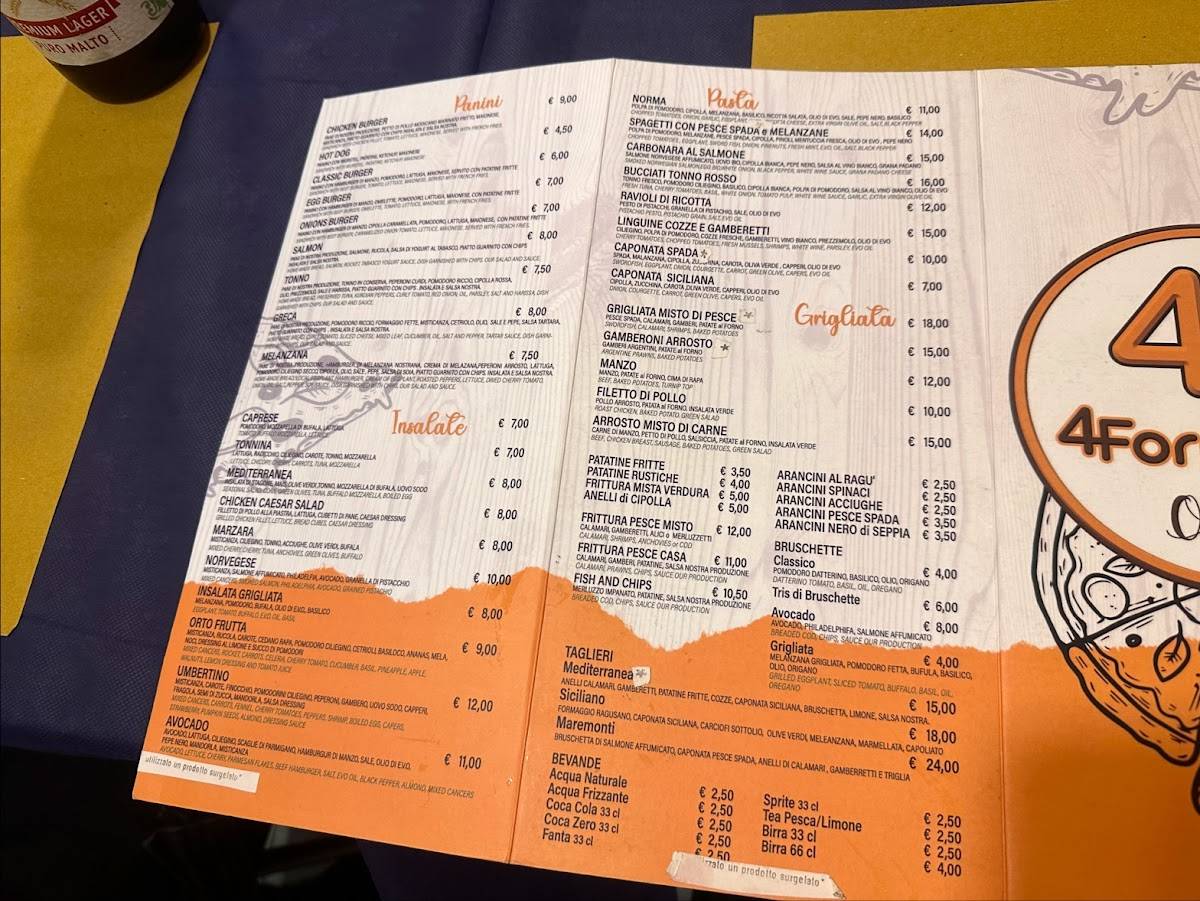 Menu di 4Formaggi_Ortigia Pizzeria Ristorante 