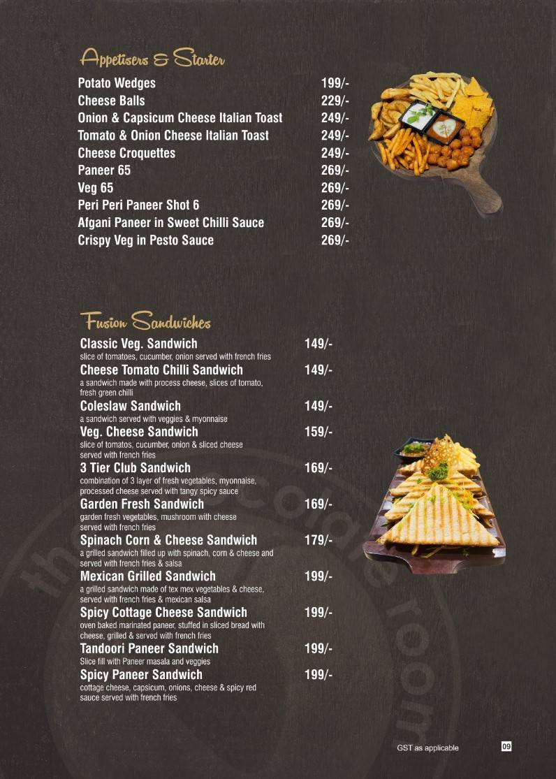 THE CHOCOLATE ROOM menu