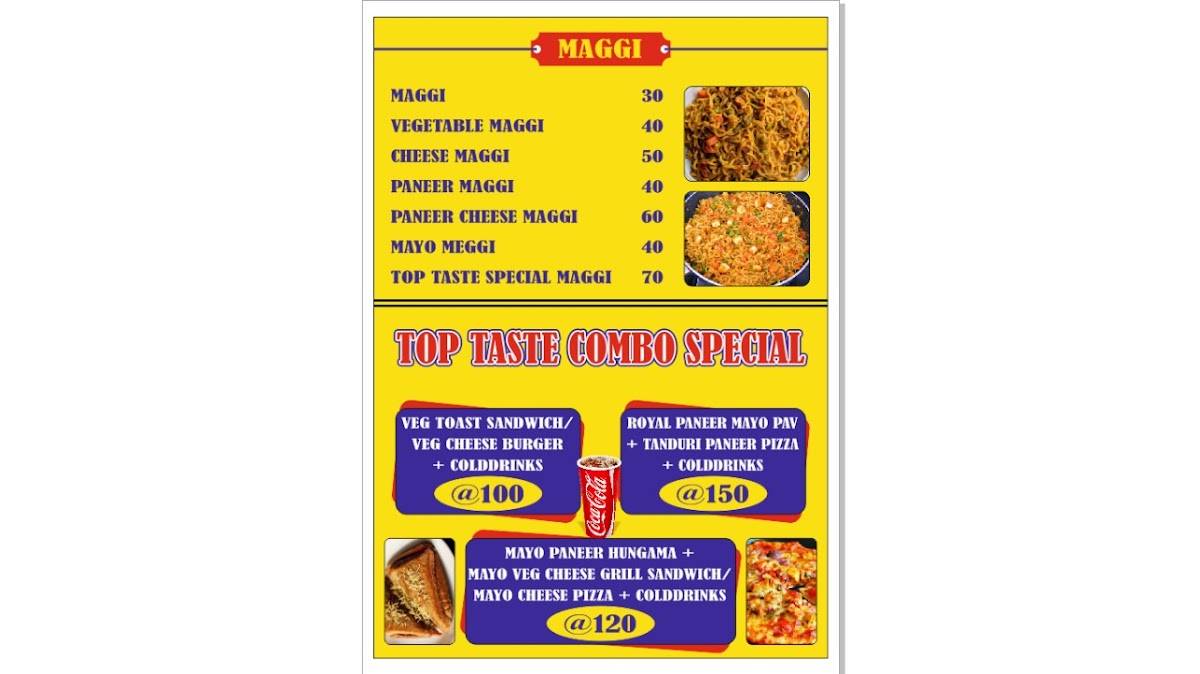 TOP TASTE TEA & FOOD CENTER (MAYO HUB) menu