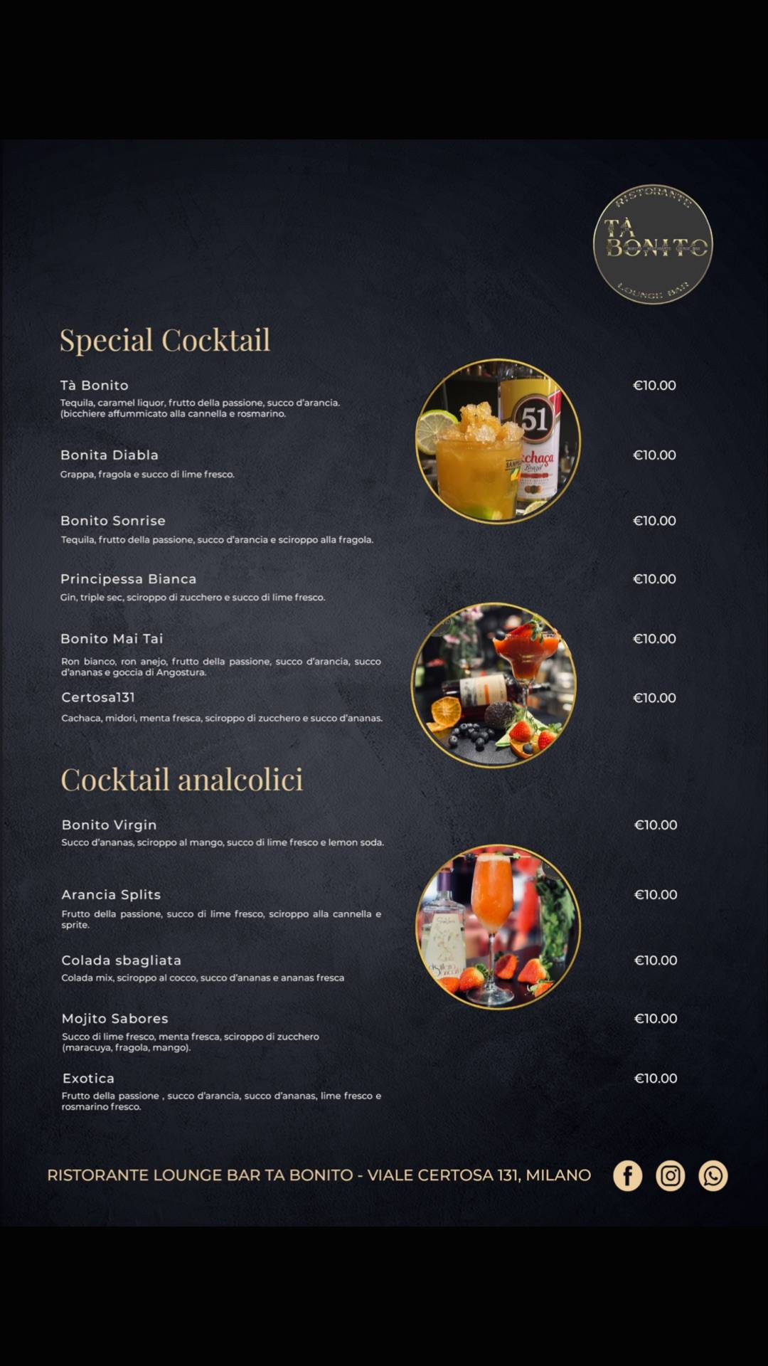 Menu de Ta' Bonito Ristorante