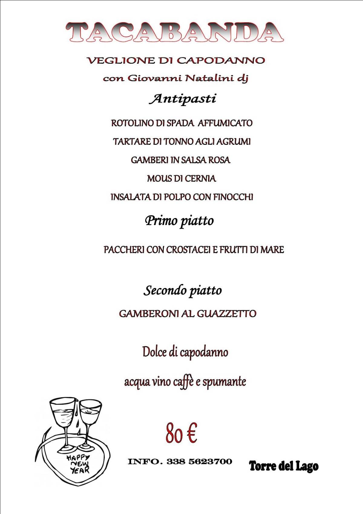 Menu di Tacabanda 