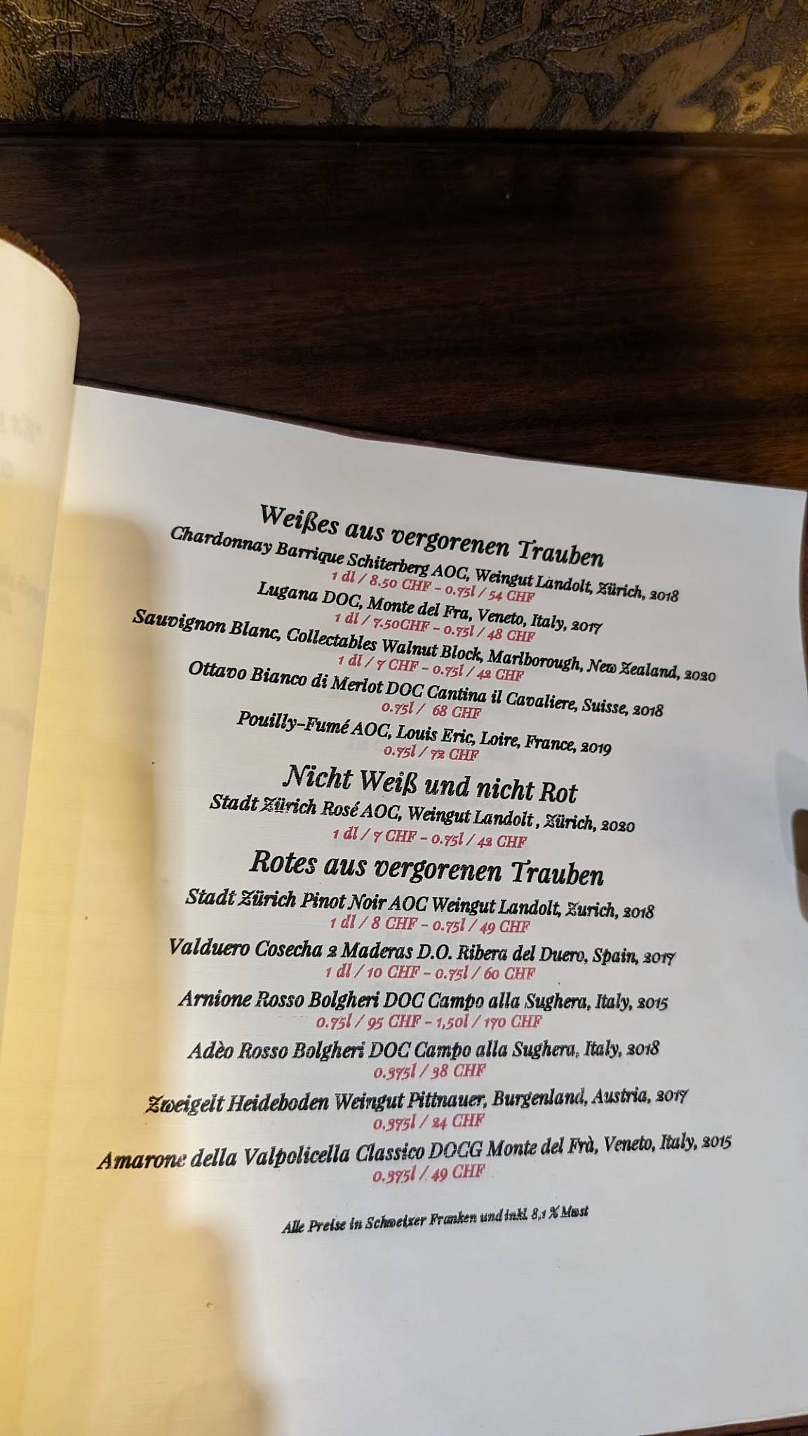 Menu di Tales Bar 