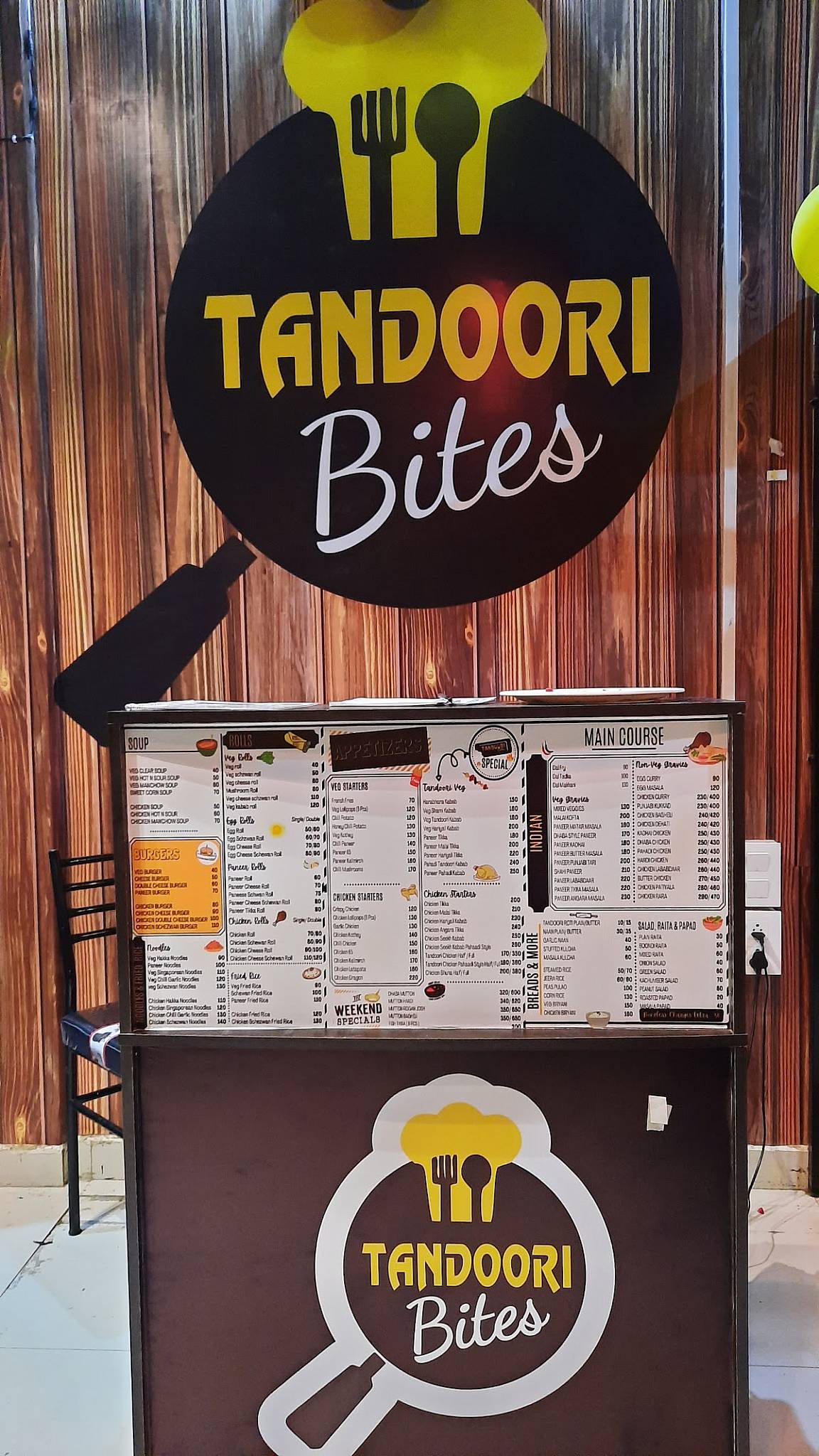 Tandoori Bites, Rewa menu