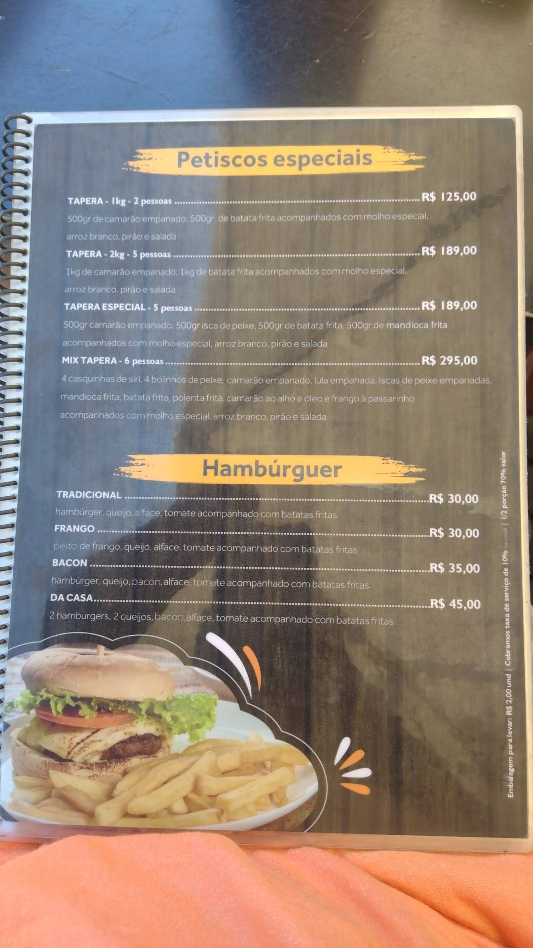 Tapera Restaurante Beira Mar Itapema cardápio