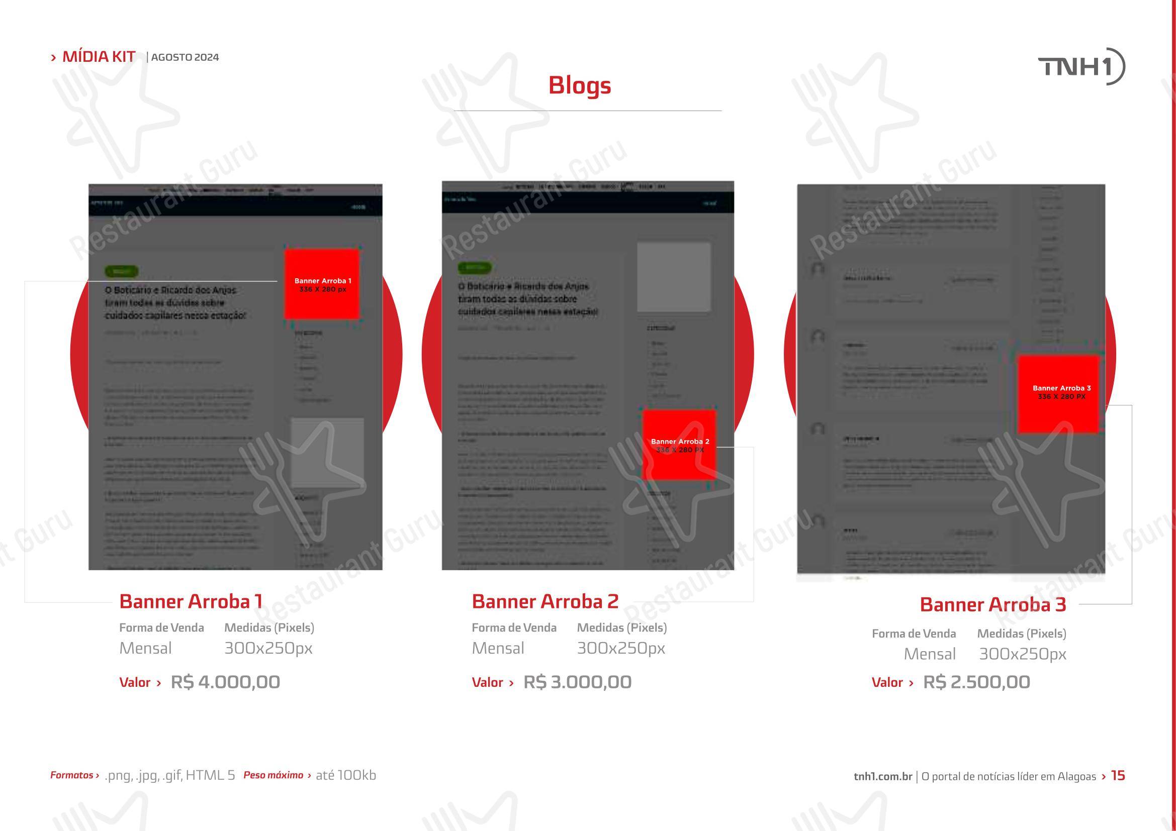 Tapioca Maria Bonita - Matriz - Menu