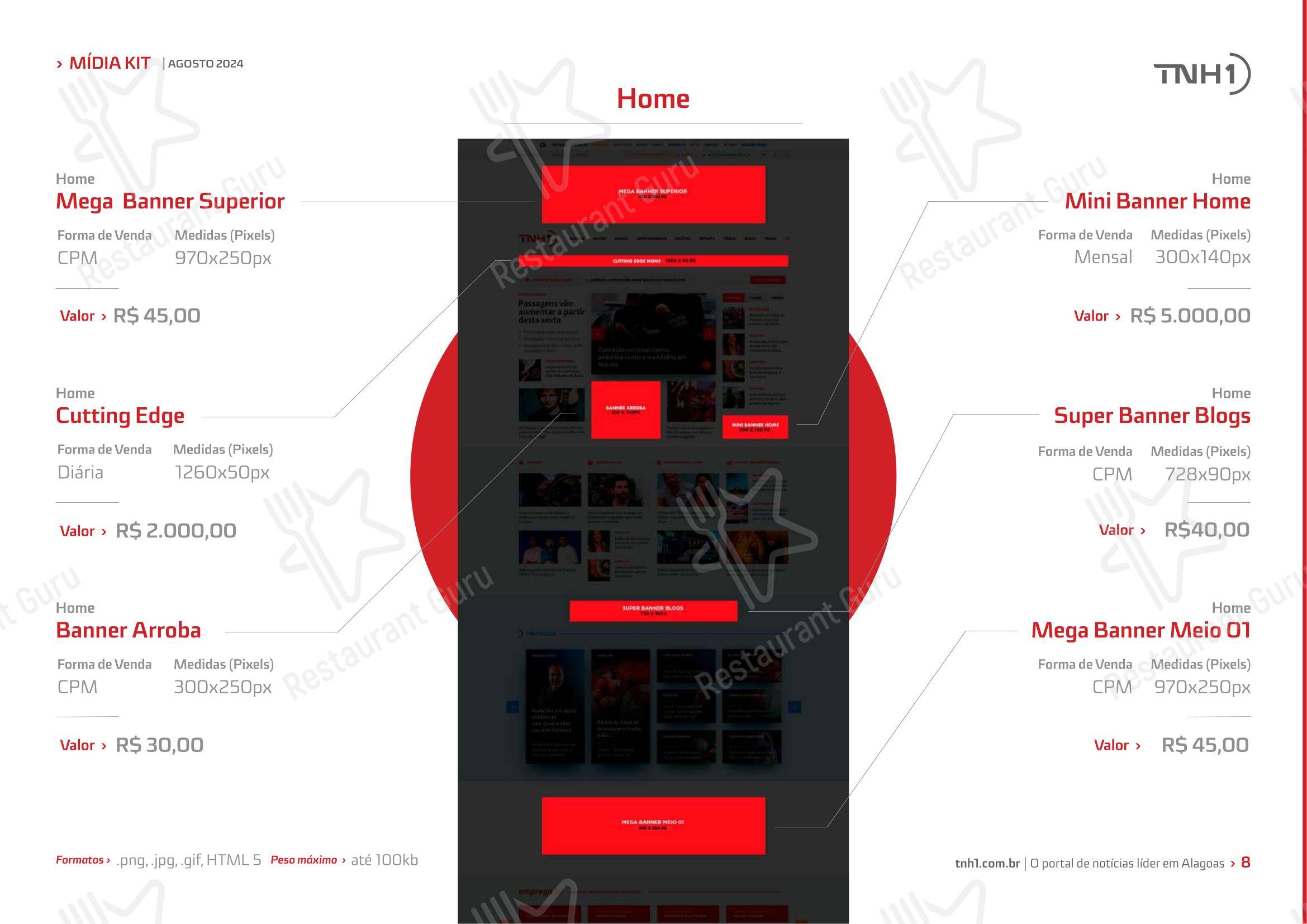 Menu para Tapioca Maria Bonita - Matriz restaurante