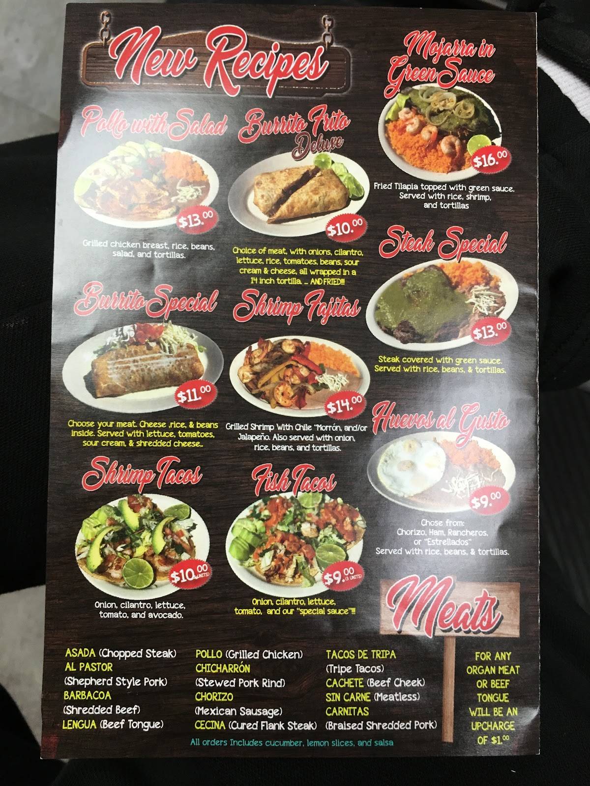 Menu at Taqueria El Paso restaurant, Akron, 1811 S Main St