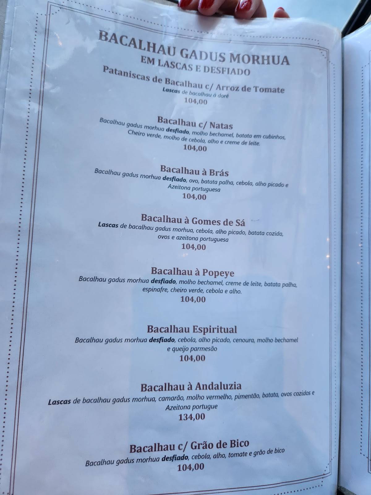 Tasca do Marquês cardápio