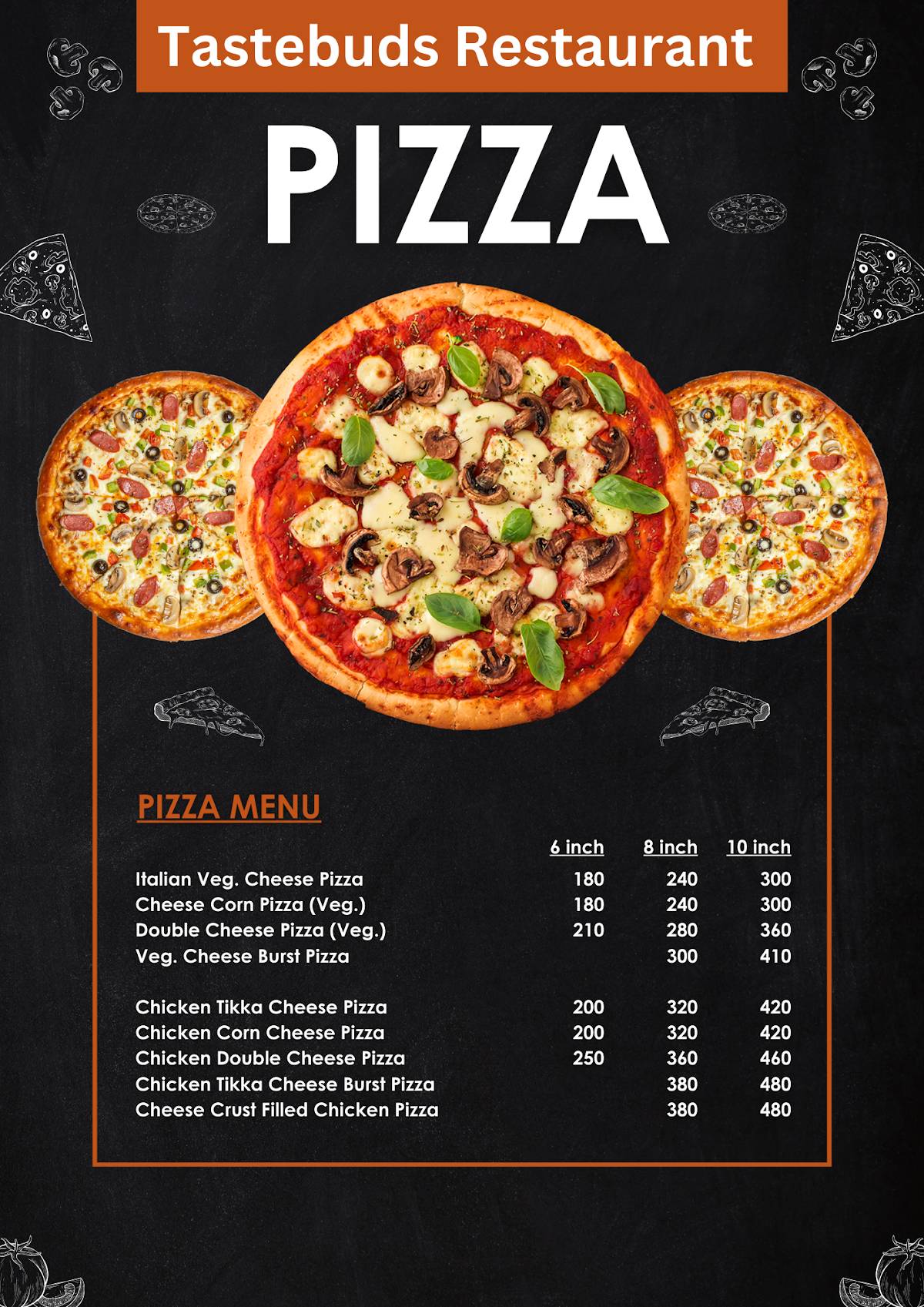 Taste Buds menu