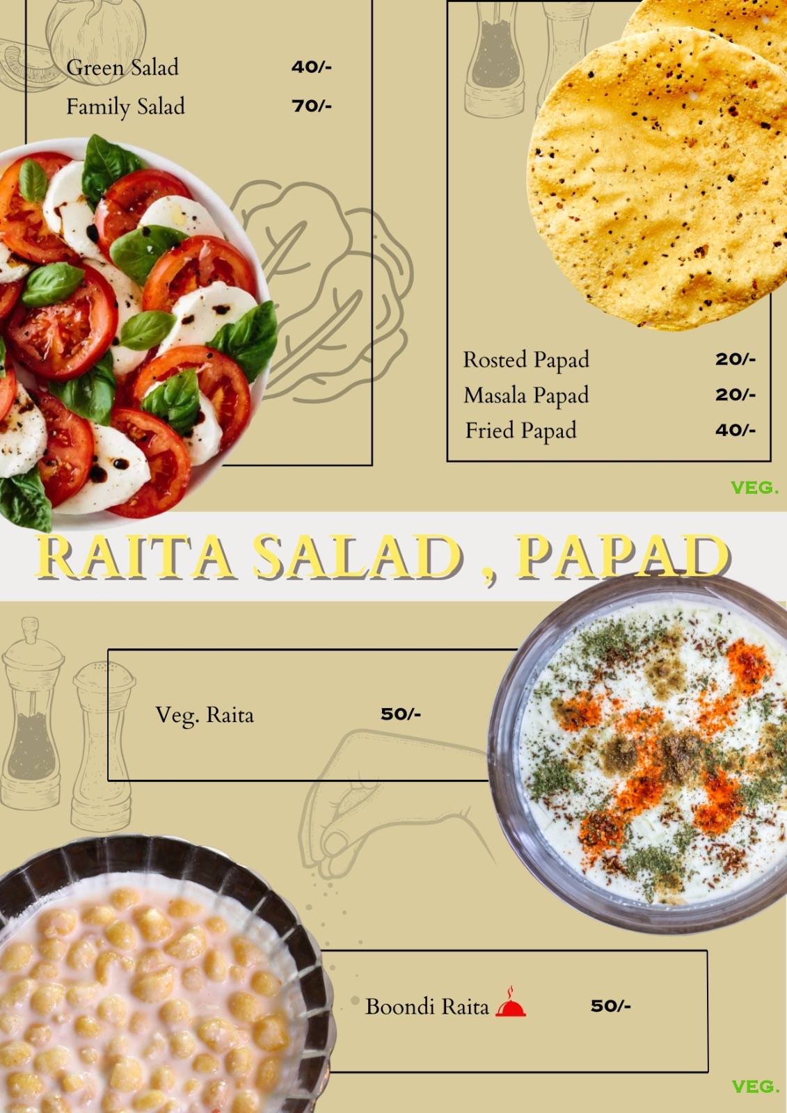 Taste Match Restaurant menu