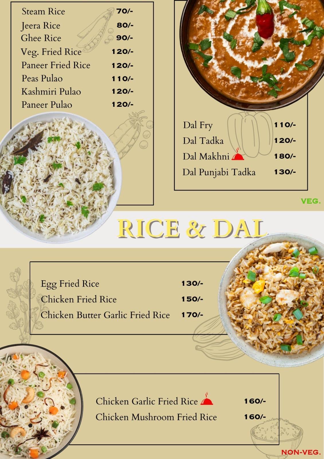 Taste Match Restaurant menu